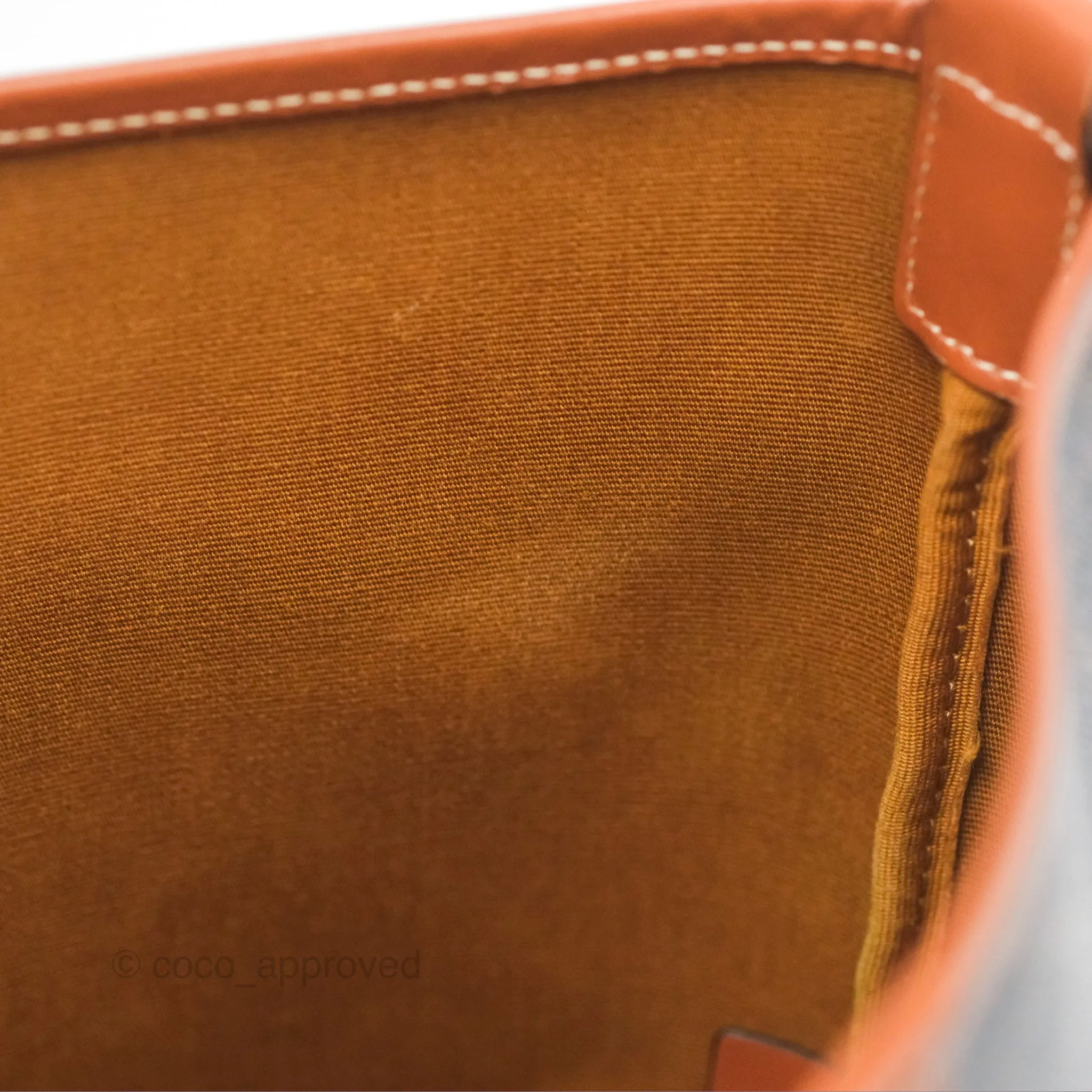 Celine Small Bucket Triomphe Canvas Tan Calfskin