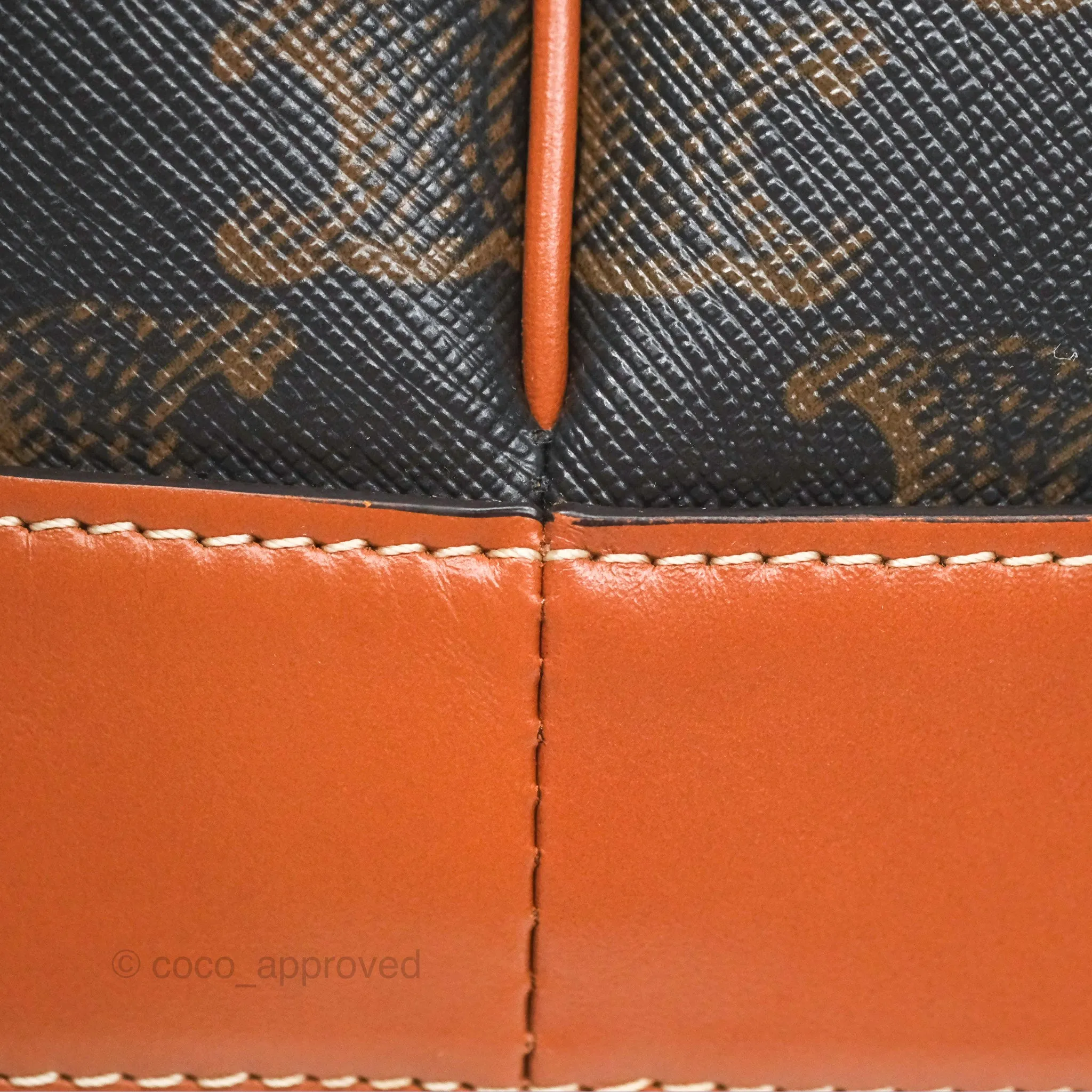 Celine Small Bucket Triomphe Canvas Tan Calfskin