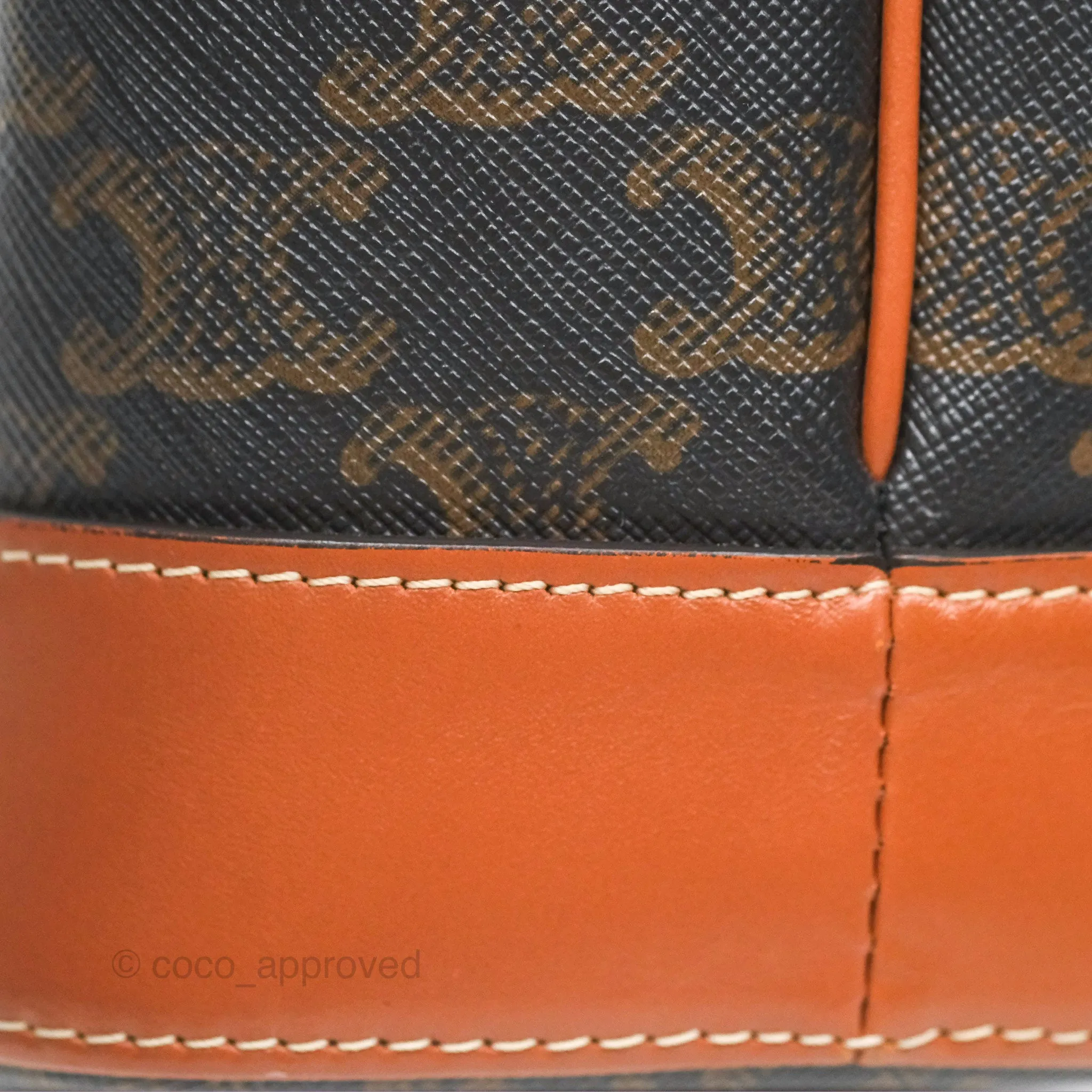 Celine Small Bucket Triomphe Canvas Tan Calfskin