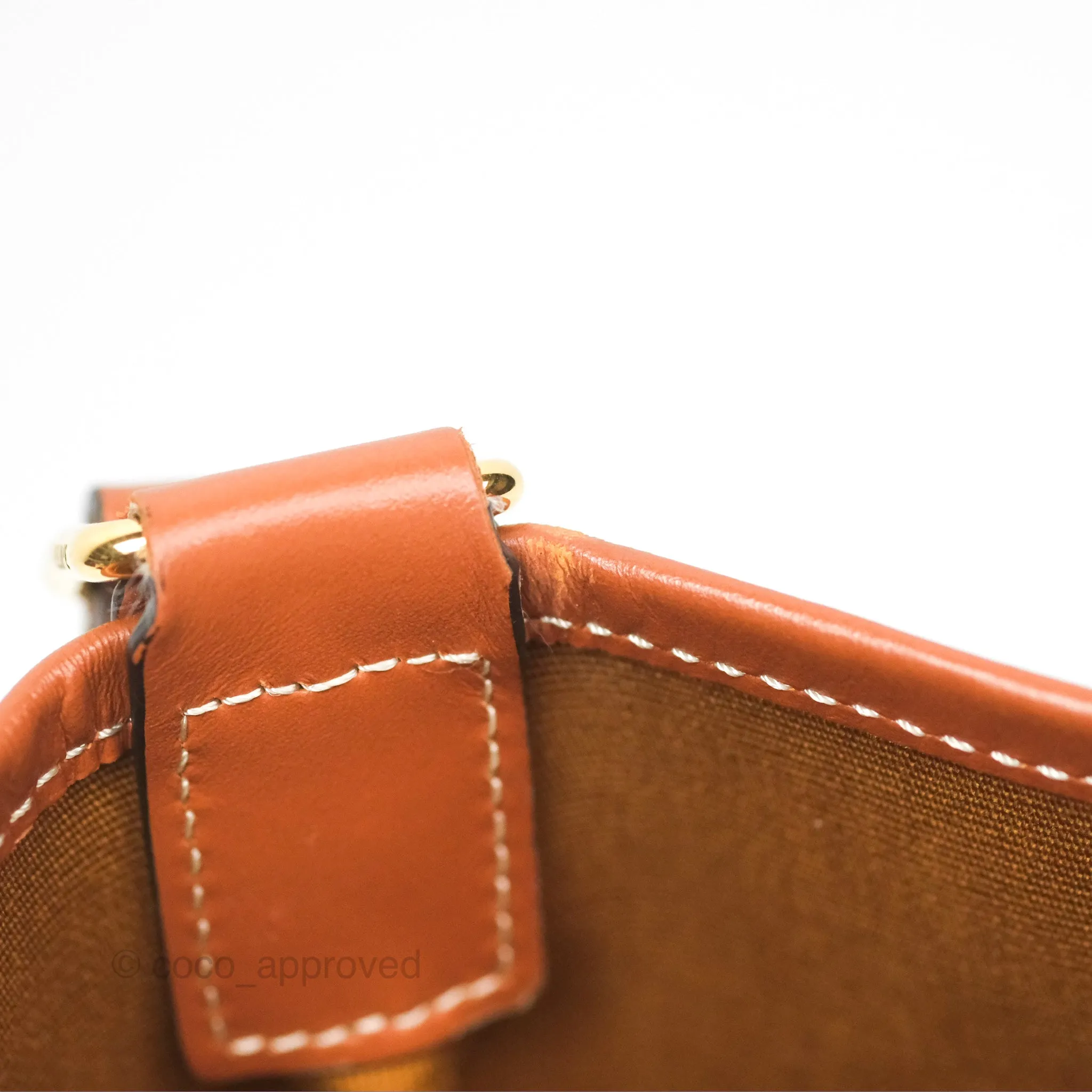 Celine Small Bucket Triomphe Canvas Tan Calfskin