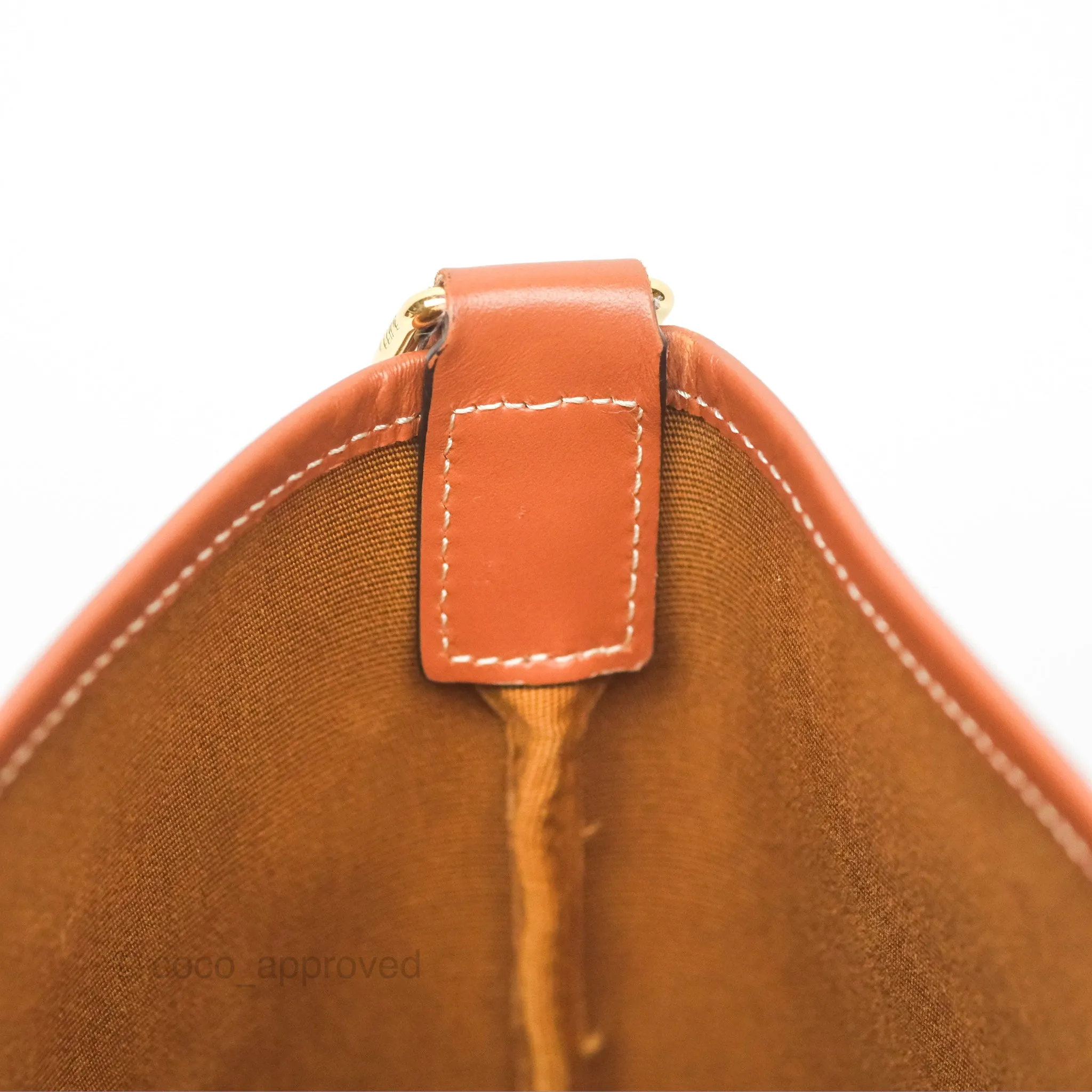 Celine Small Bucket Triomphe Canvas Tan Calfskin