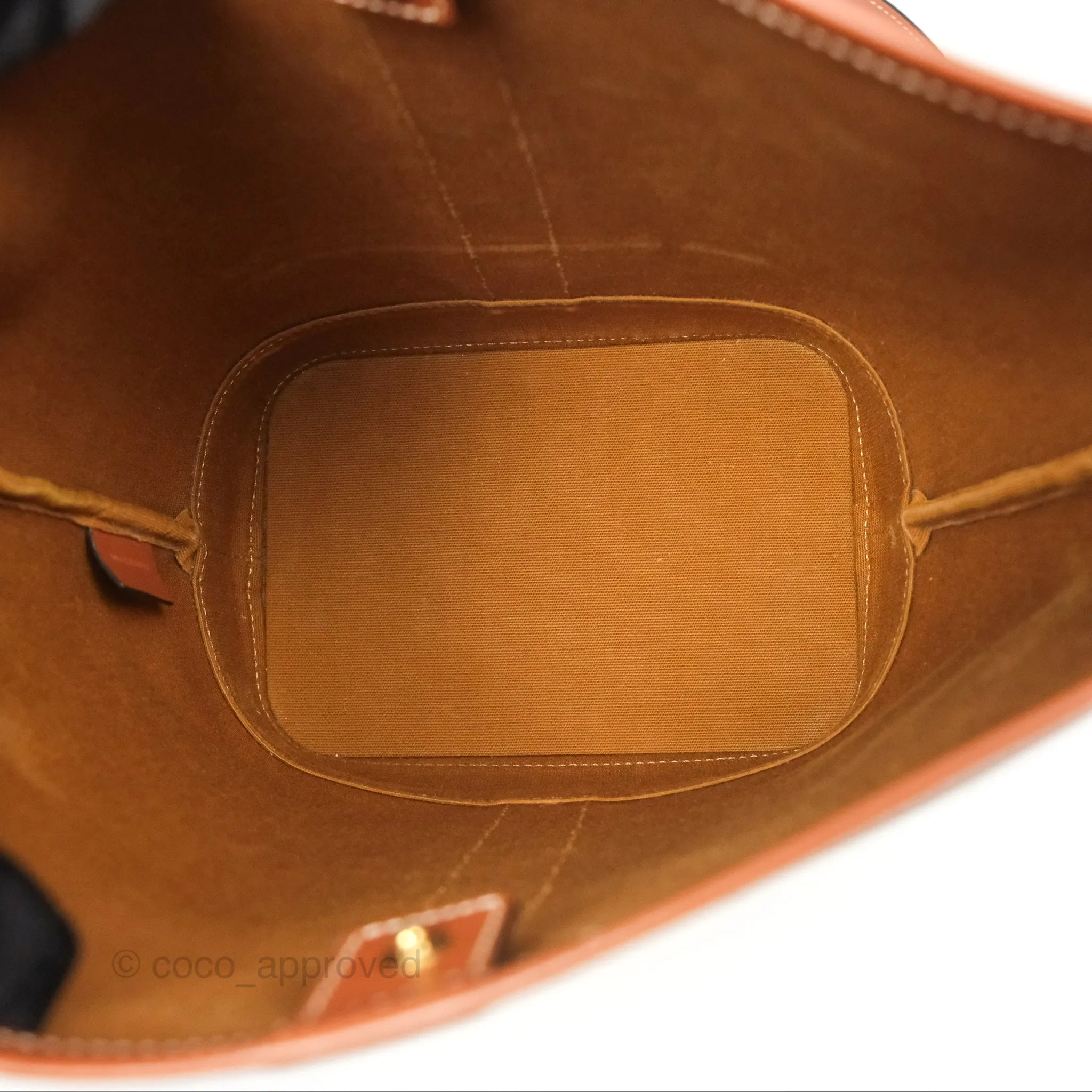 Celine Small Bucket Triomphe Canvas Tan Calfskin