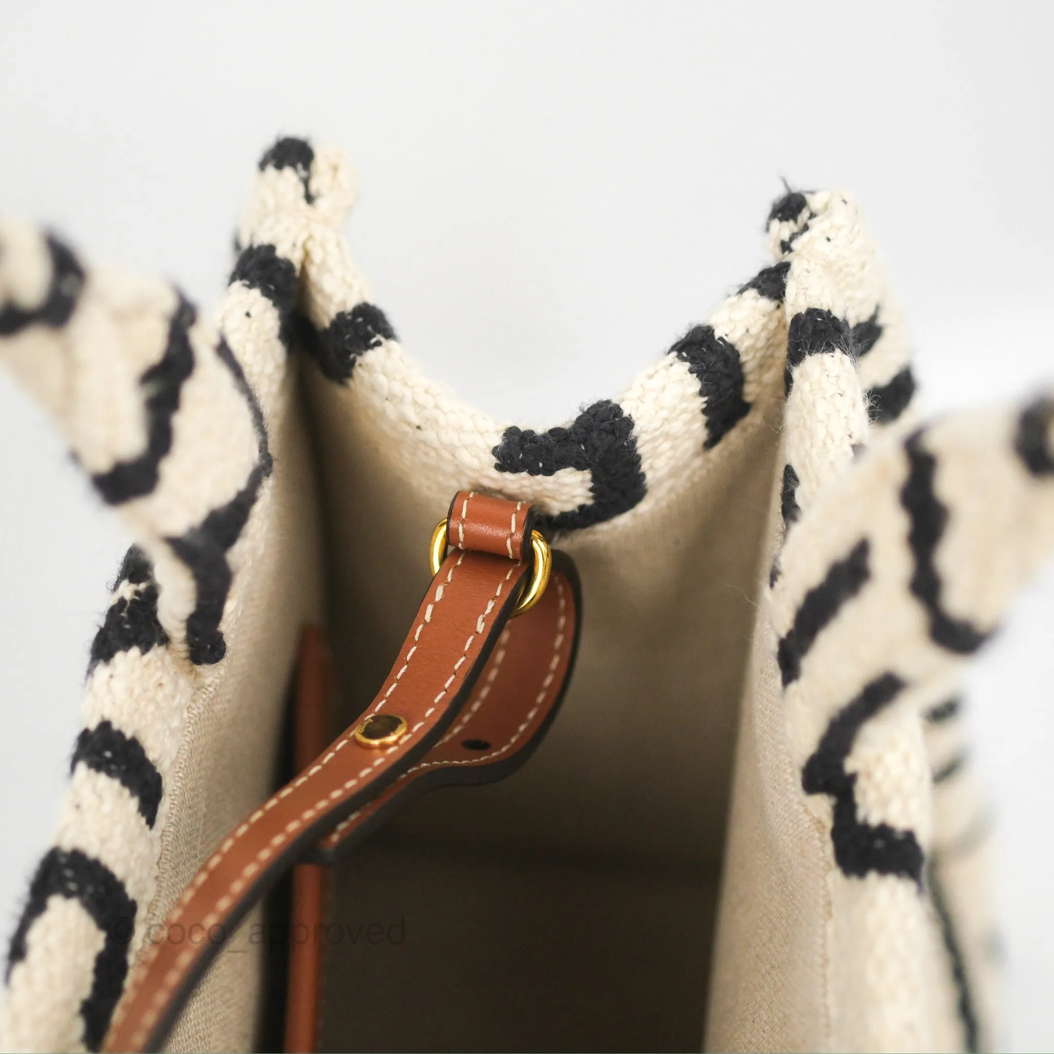 Celine Small Cabas Thais Textile with Celine All-Over White