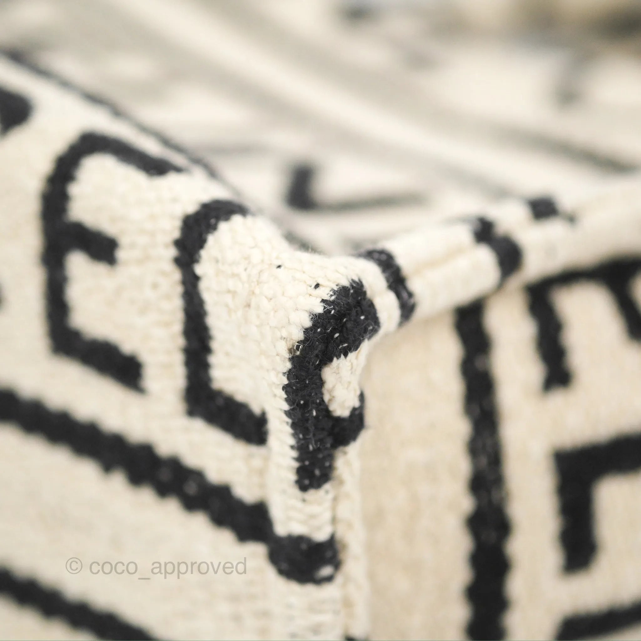 Celine Small Cabas Thais Textile with Celine All-Over White