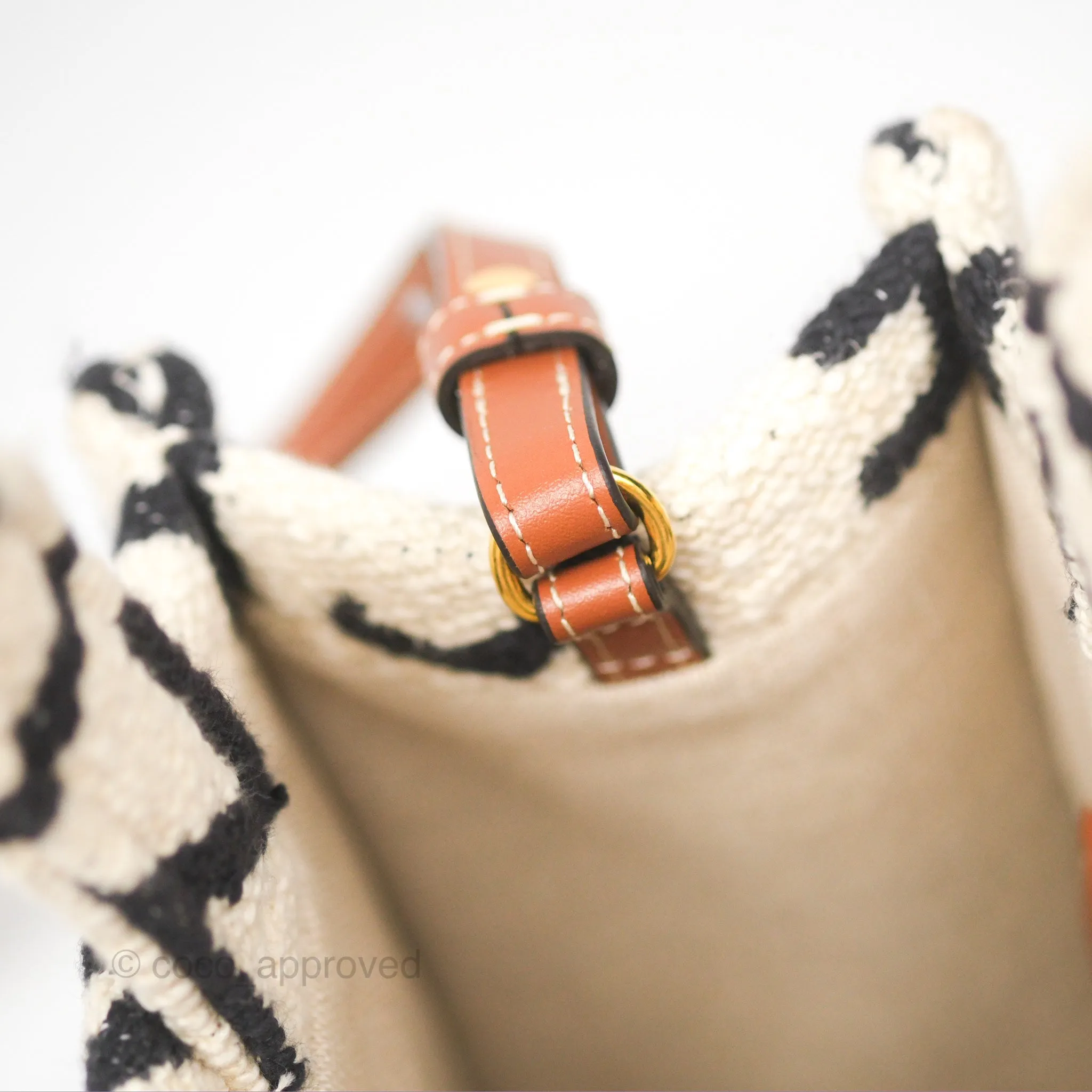Celine Small Cabas Thais Textile with Celine All-Over White