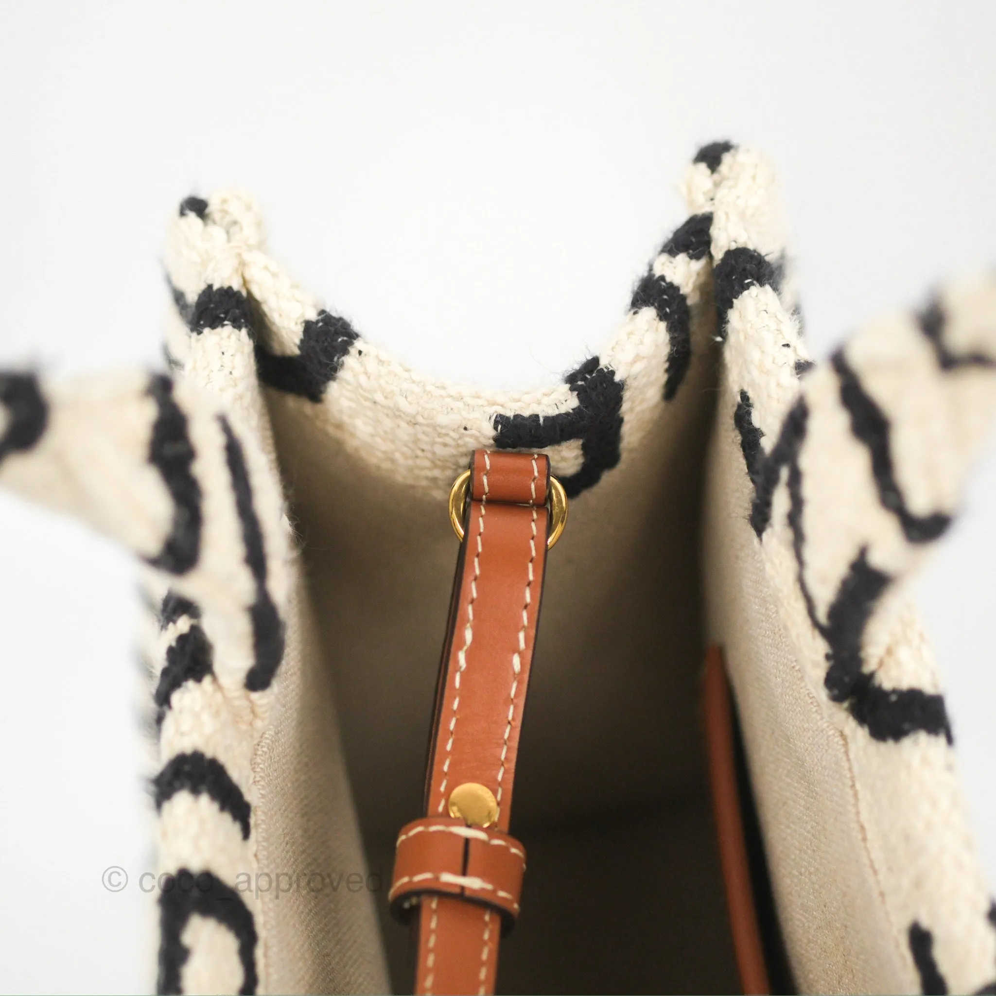 Celine Small Cabas Thais Textile with Celine All-Over White