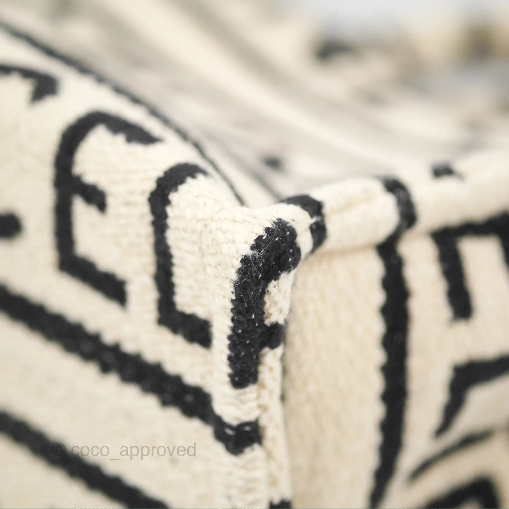 Celine Small Cabas Thais Textile with Celine All-Over White