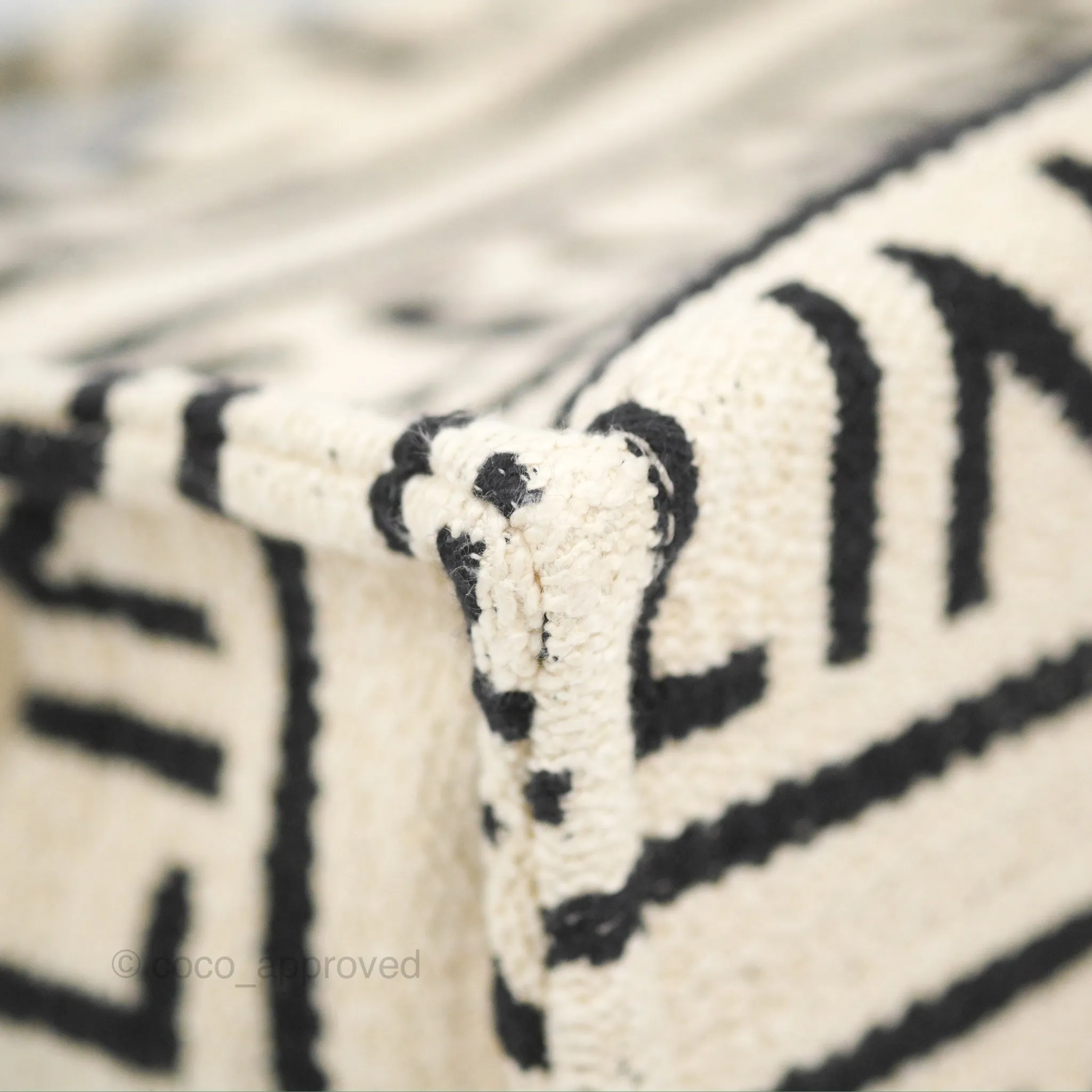 Celine Small Cabas Thais Textile with Celine All-Over White