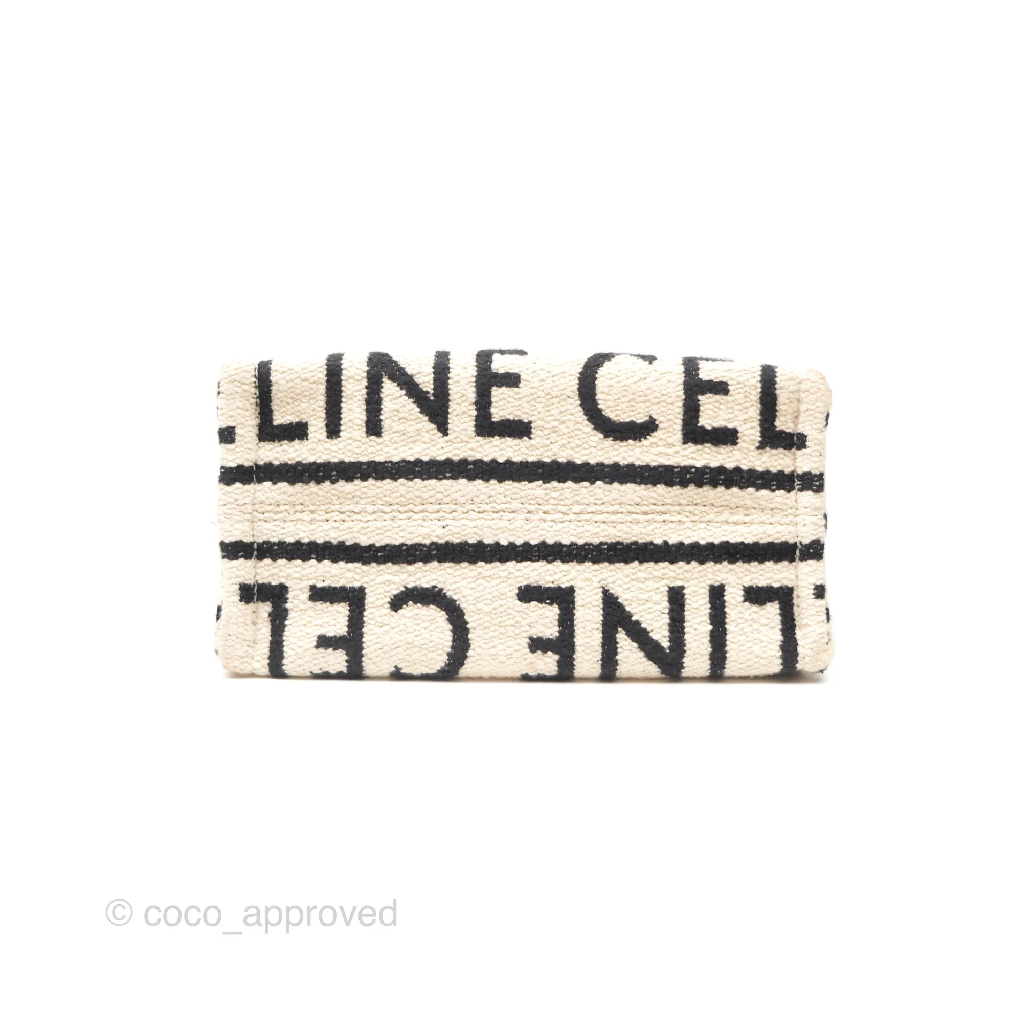 Celine Small Cabas Thais Textile with Celine All-Over White