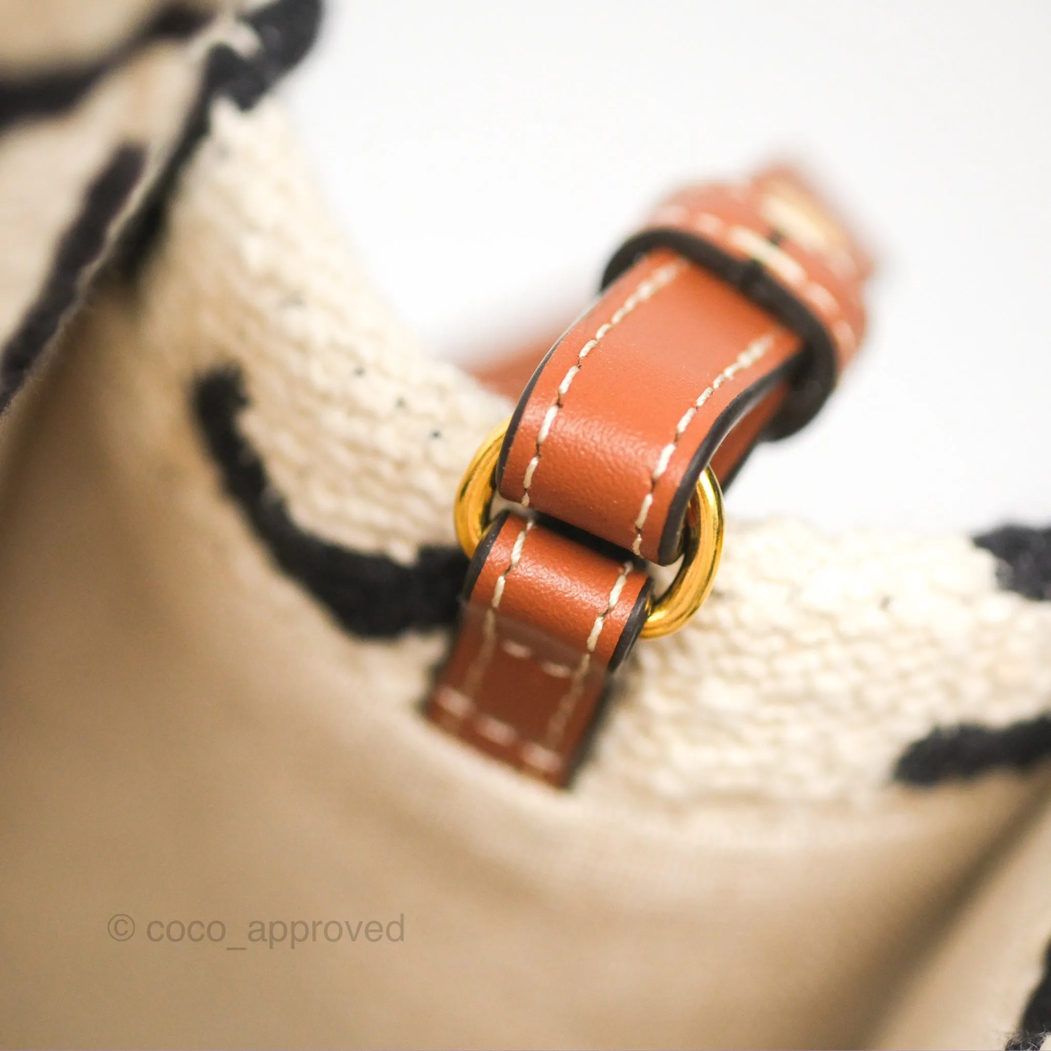 Celine Small Cabas Thais Textile with Celine All-Over White