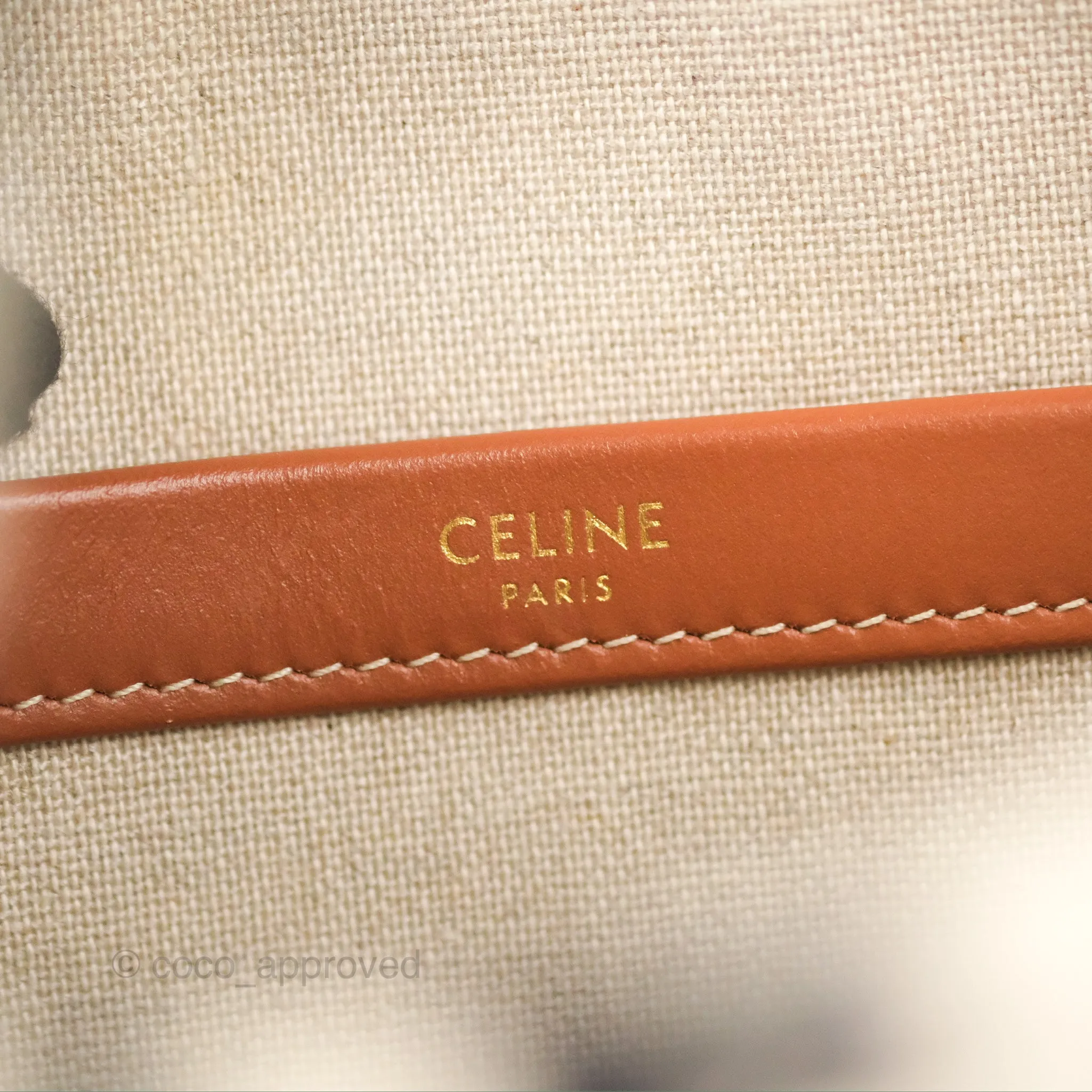 Celine Small Cabas Thais Textile with Celine All-Over White