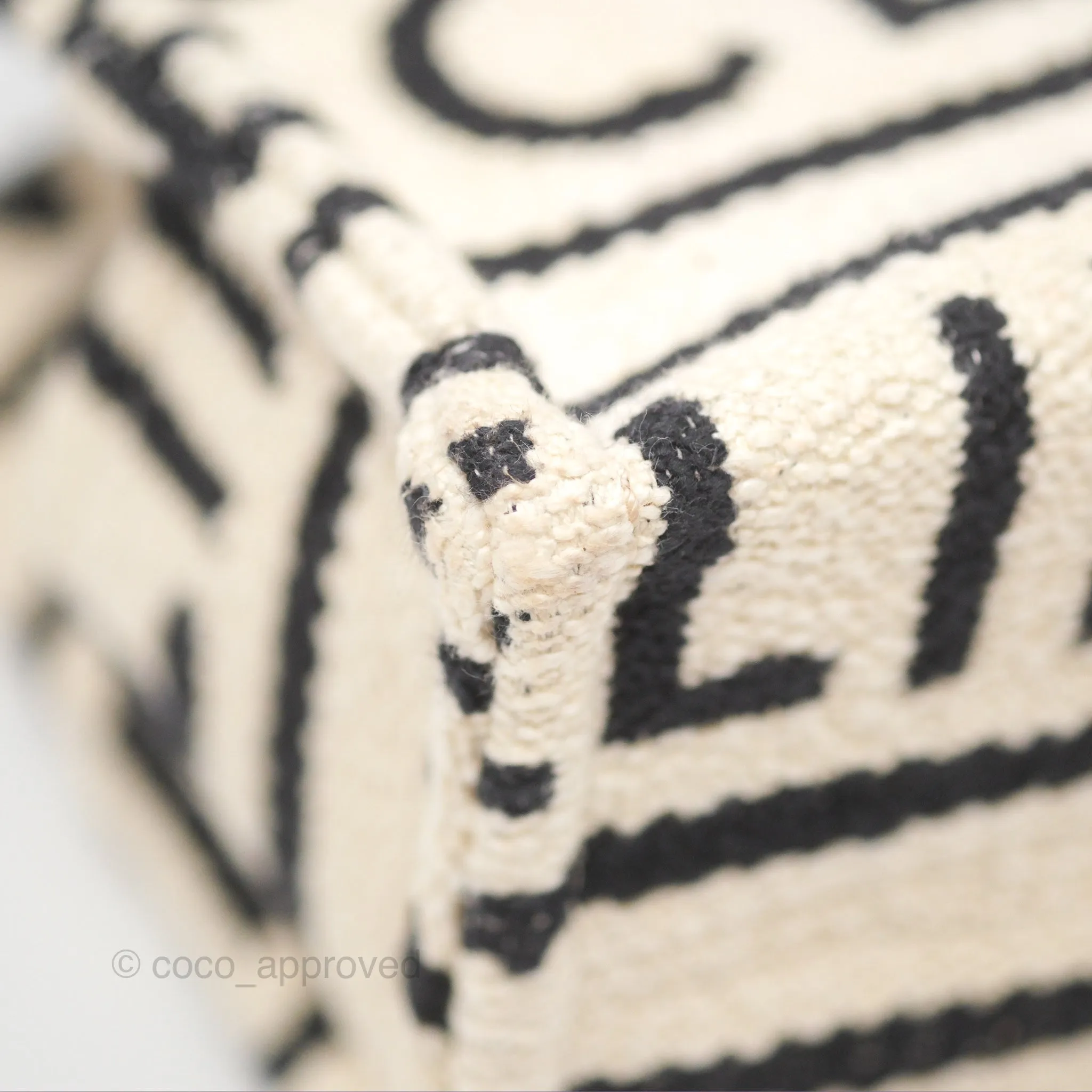 Celine Small Cabas Thais Textile with Celine All-Over White