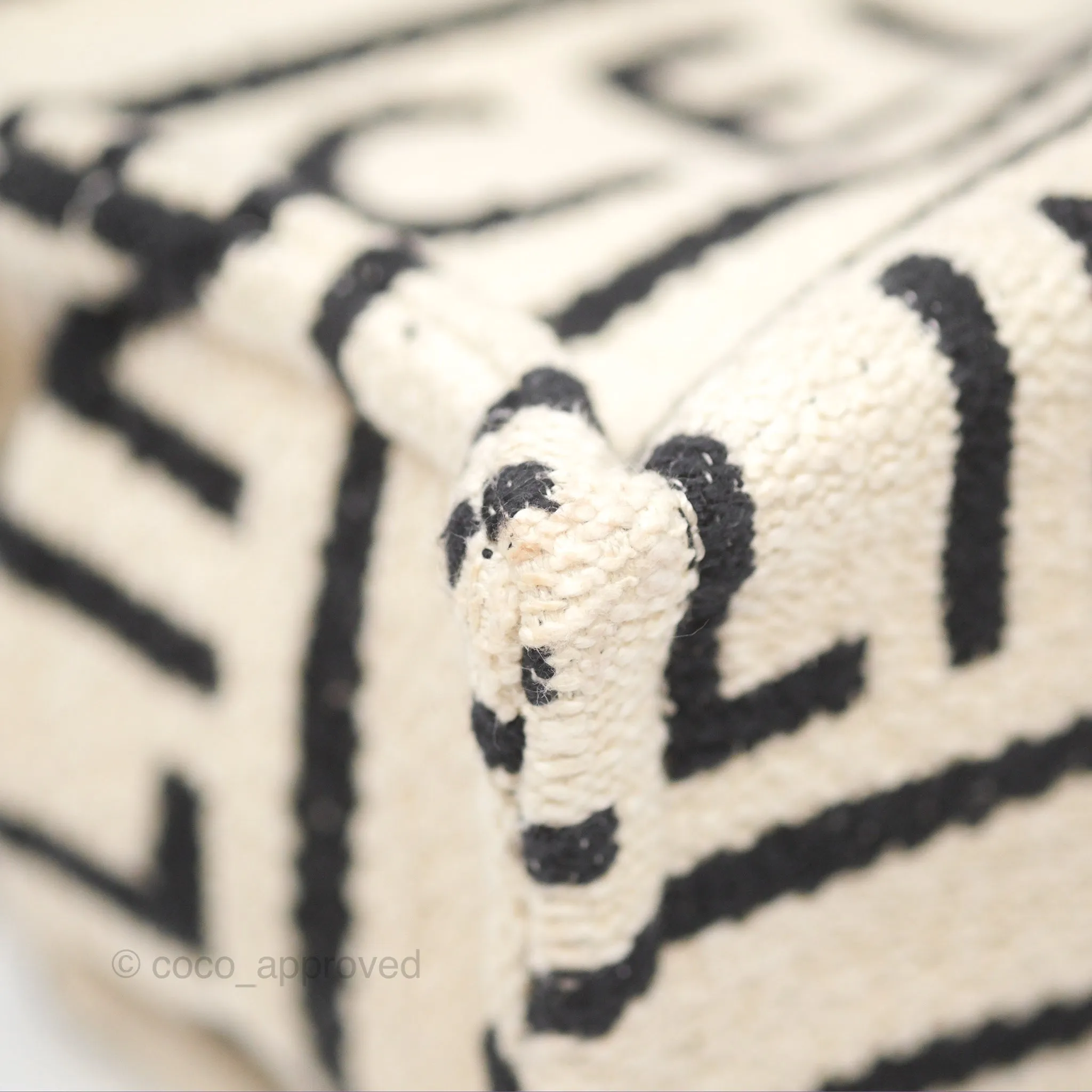 Celine Small Cabas Thais Textile with Celine All-Over White