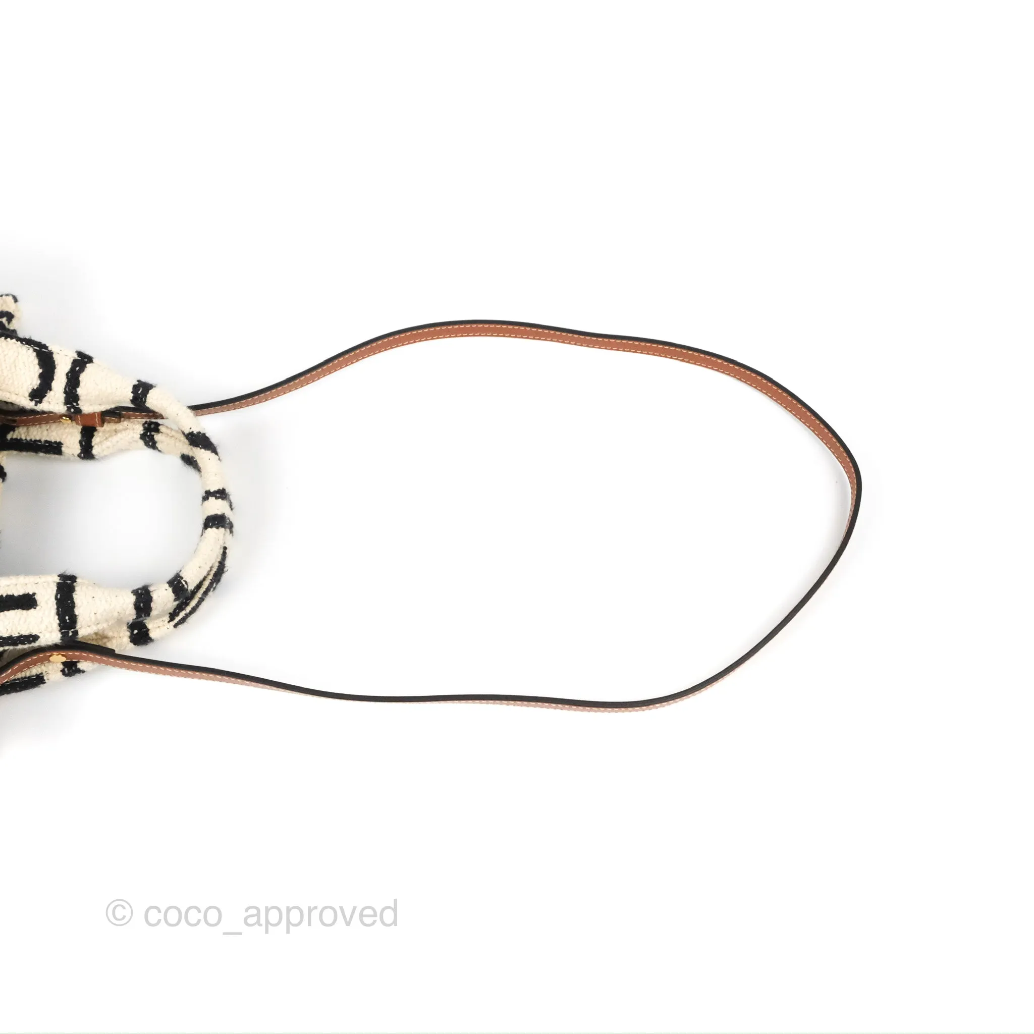 Celine Small Cabas Thais Textile with Celine All-Over White