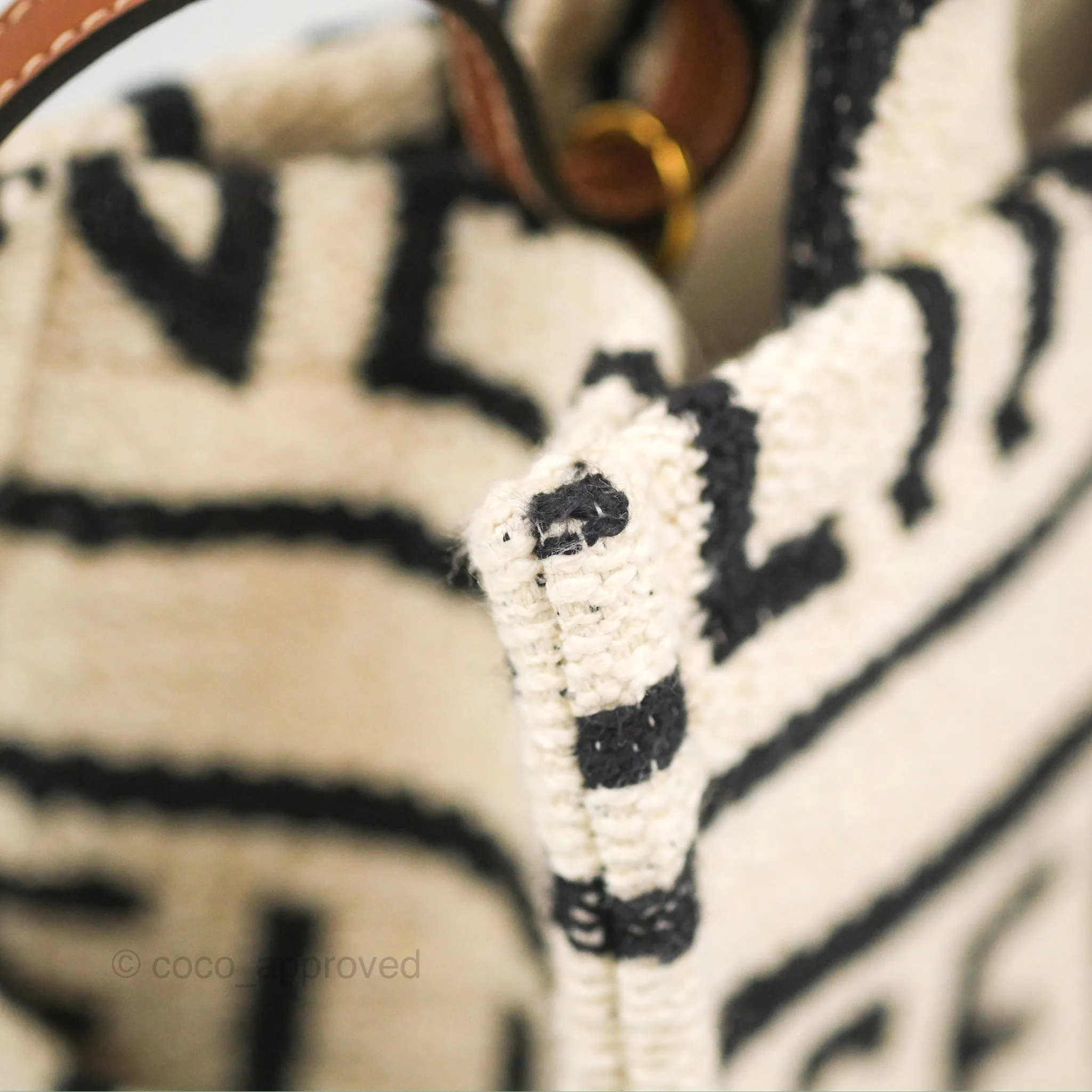 Celine Small Cabas Thais Textile with Celine All-Over White