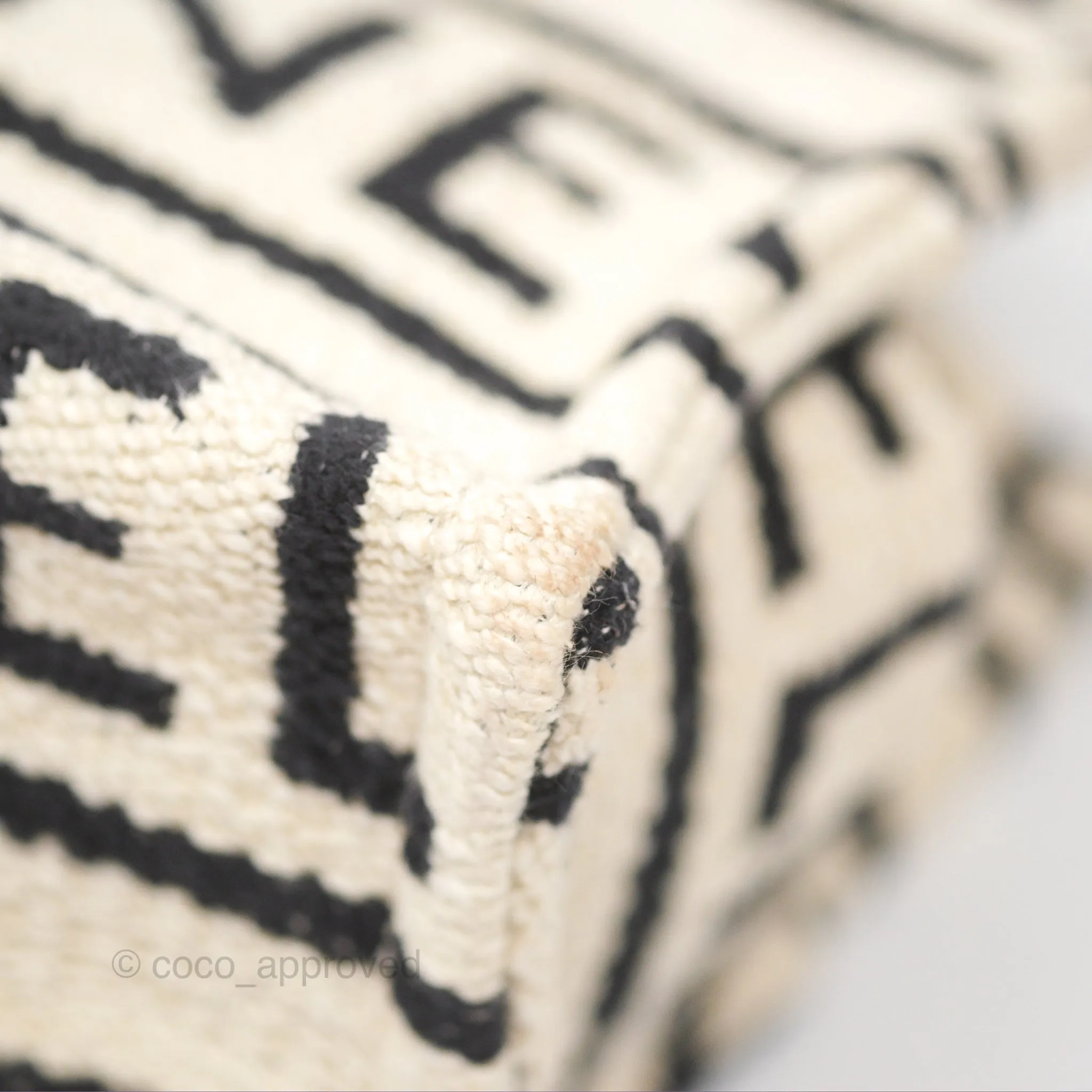 Celine Small Cabas Thais Textile with Celine All-Over White