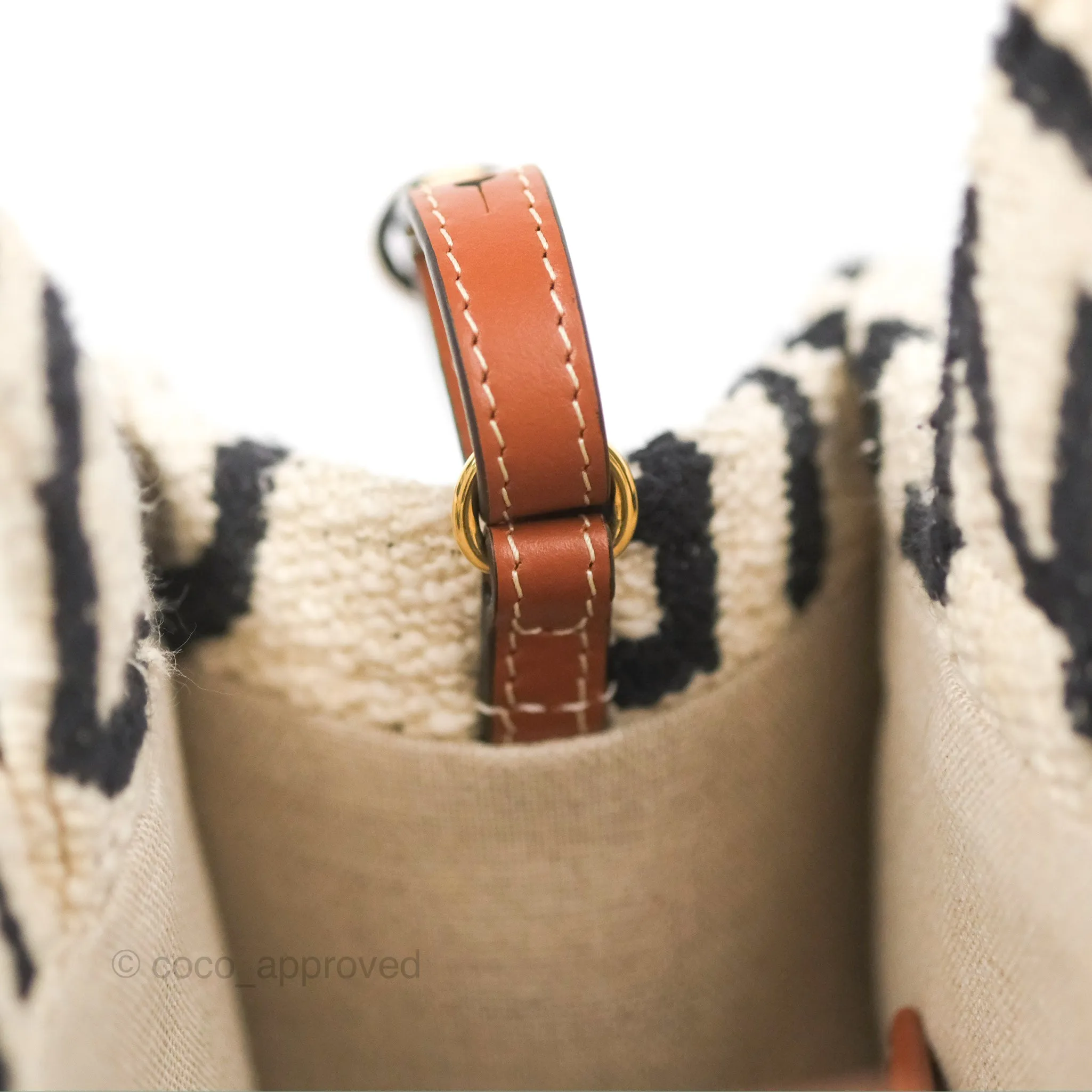 Celine Small Cabas Thais Textile with Celine All-Over White