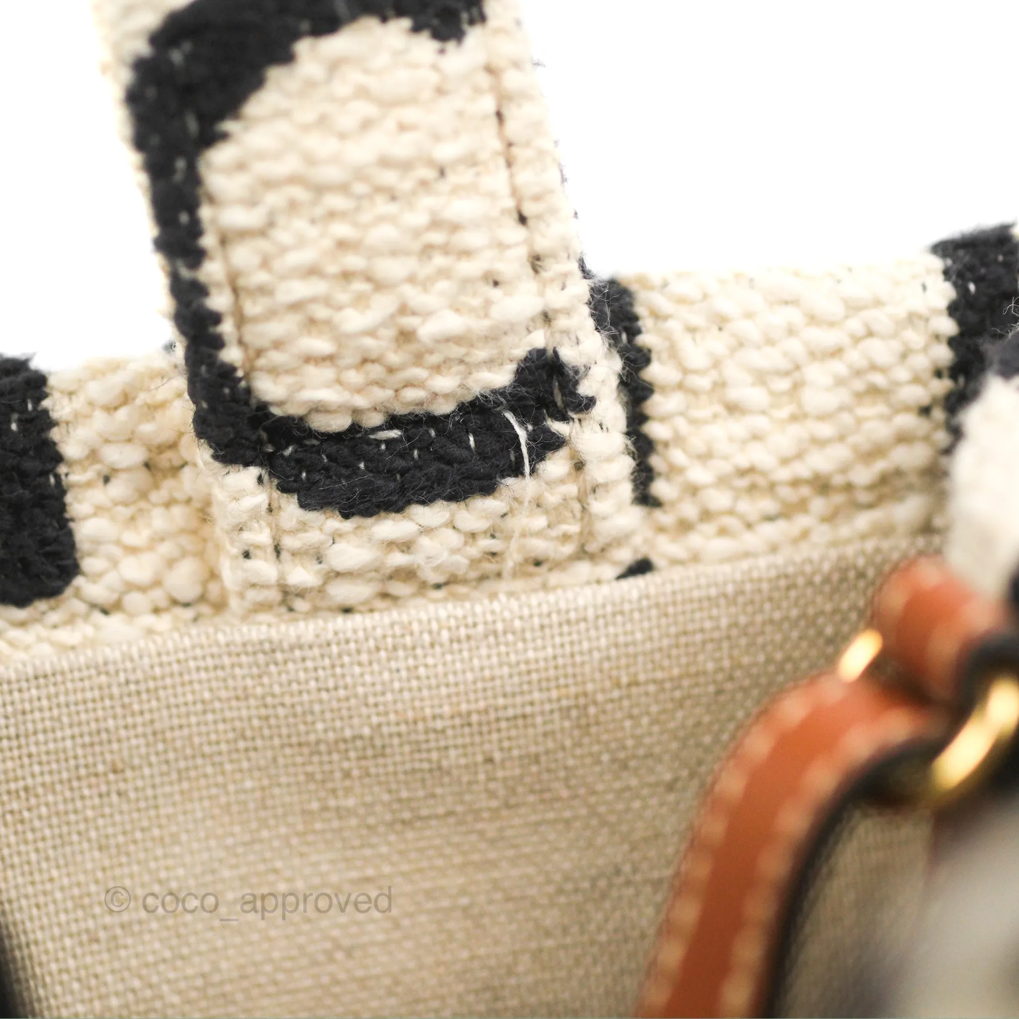 Celine Small Cabas Thais Textile with Celine All-Over White