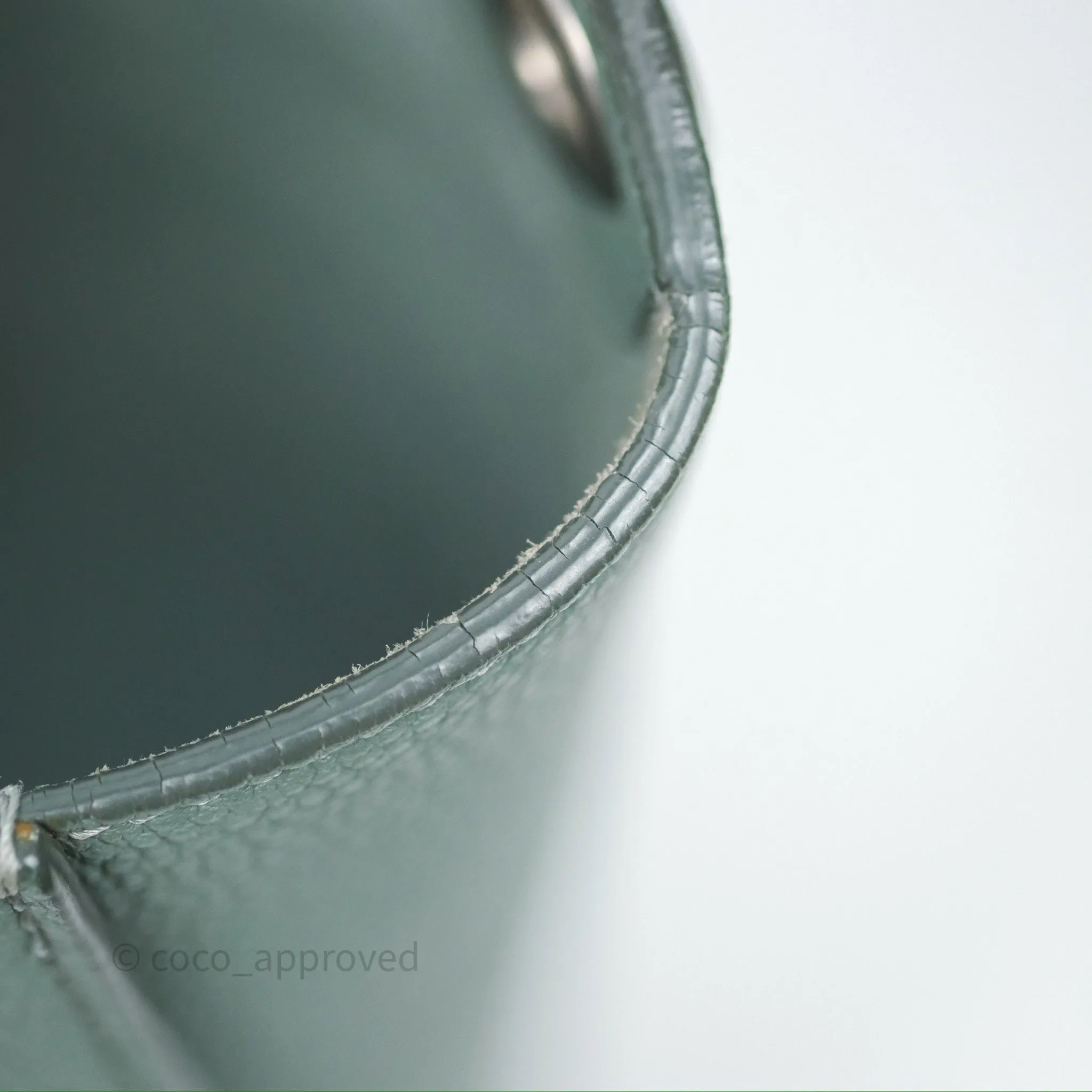 Celine Small Sangle Bucket Bag Light Green Celadon Grained Calfskin Silver Hardware