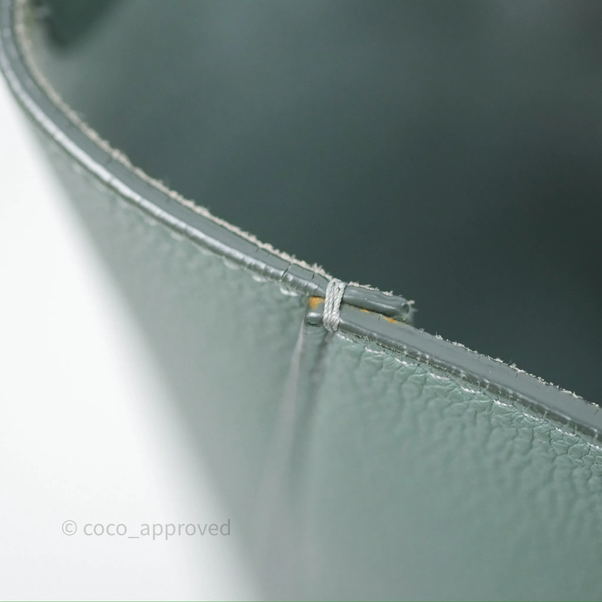 Celine Small Sangle Bucket Bag Light Green Celadon Grained Calfskin Silver Hardware