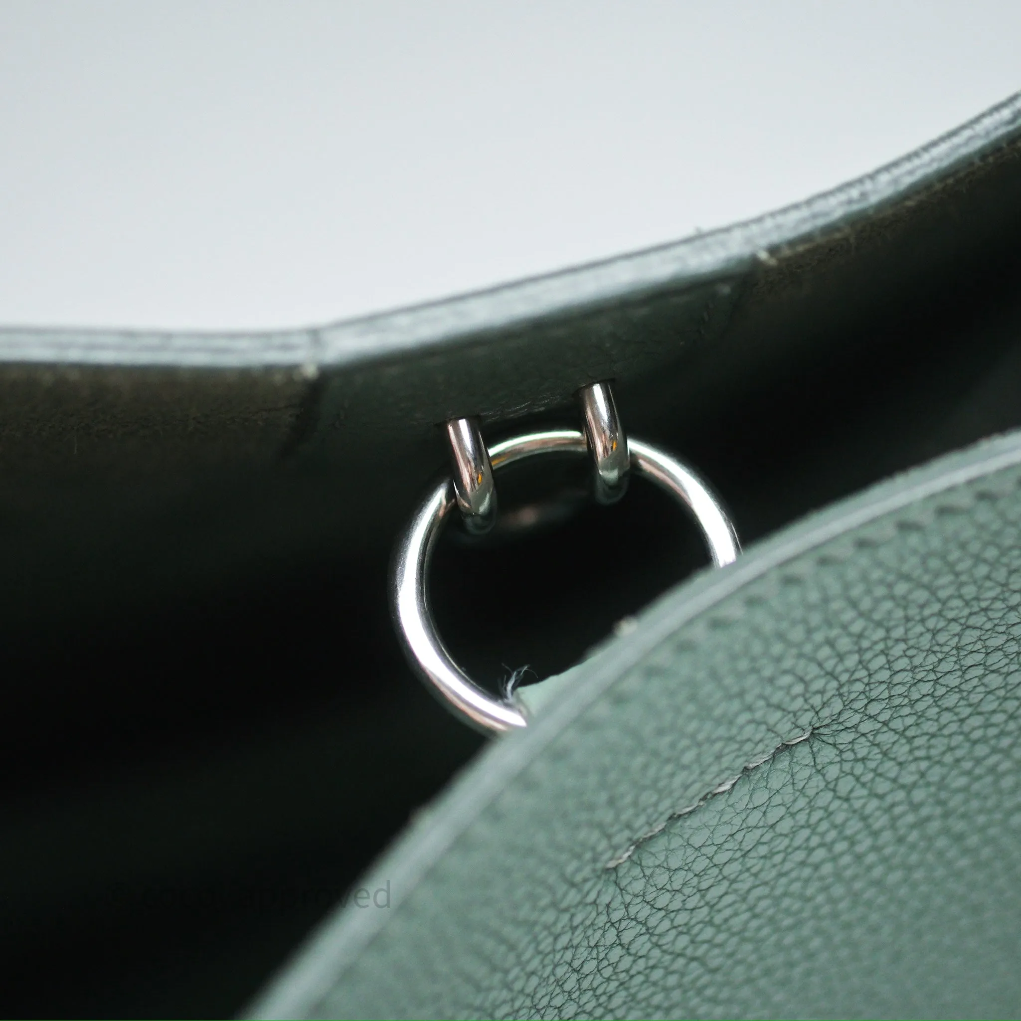 Celine Small Sangle Bucket Bag Light Green Celadon Grained Calfskin Silver Hardware