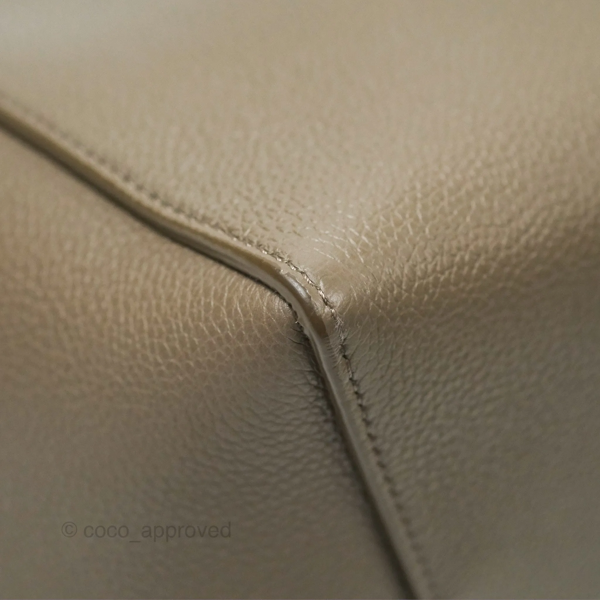 Celine Small Sangle Bucket Bag Taupe Grained Calfskin Gold Hardware