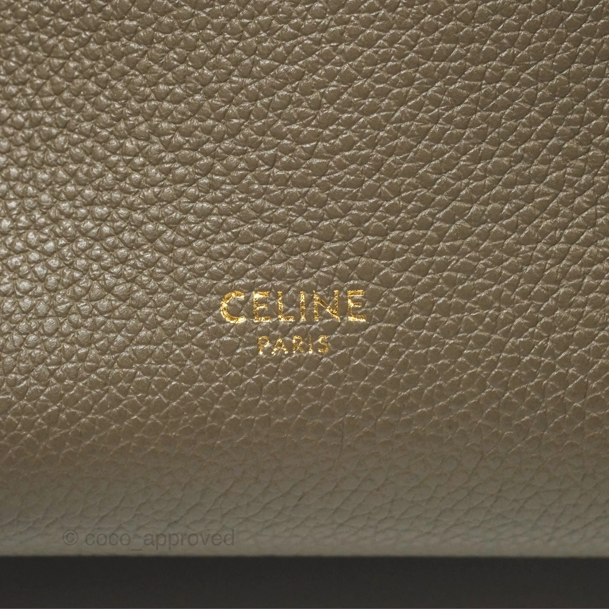 Celine Small Sangle Bucket Bag Taupe Grained Calfskin Gold Hardware