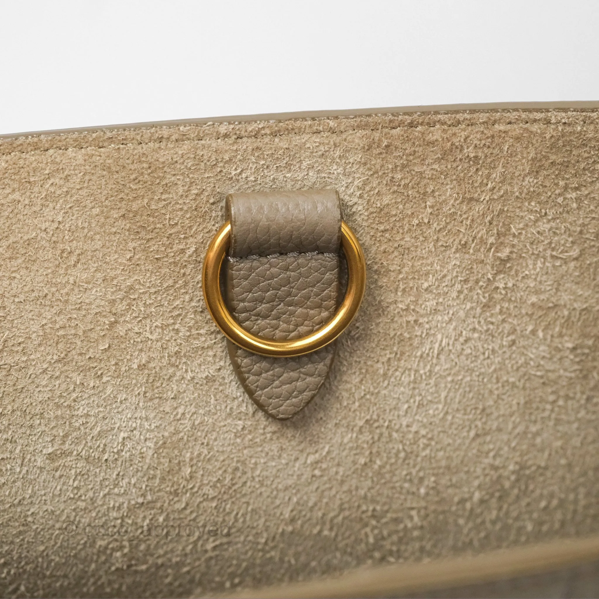 Celine Small Sangle Bucket Bag Taupe Grained Calfskin Gold Hardware