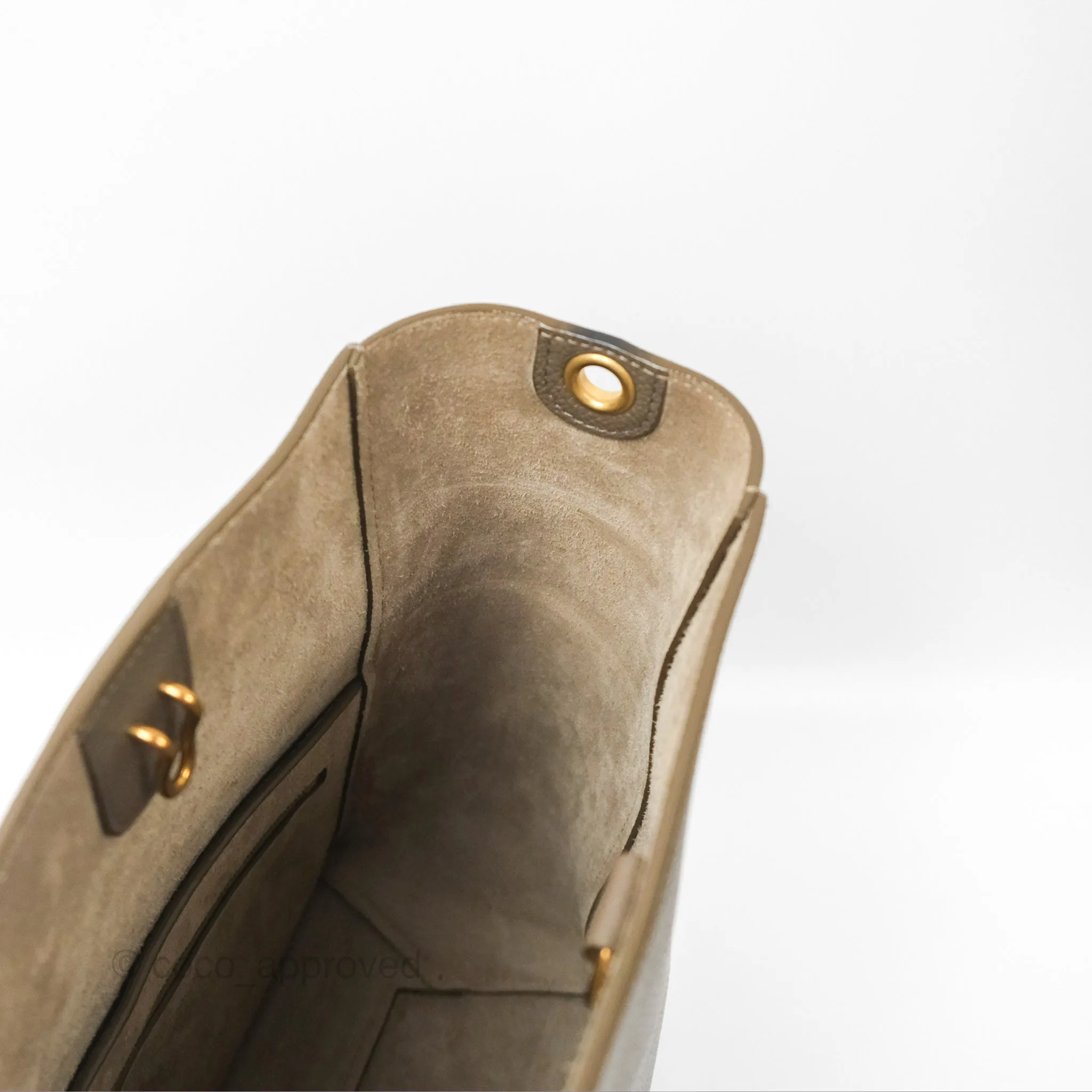 Celine Small Sangle Bucket Bag Taupe Grained Calfskin Gold Hardware