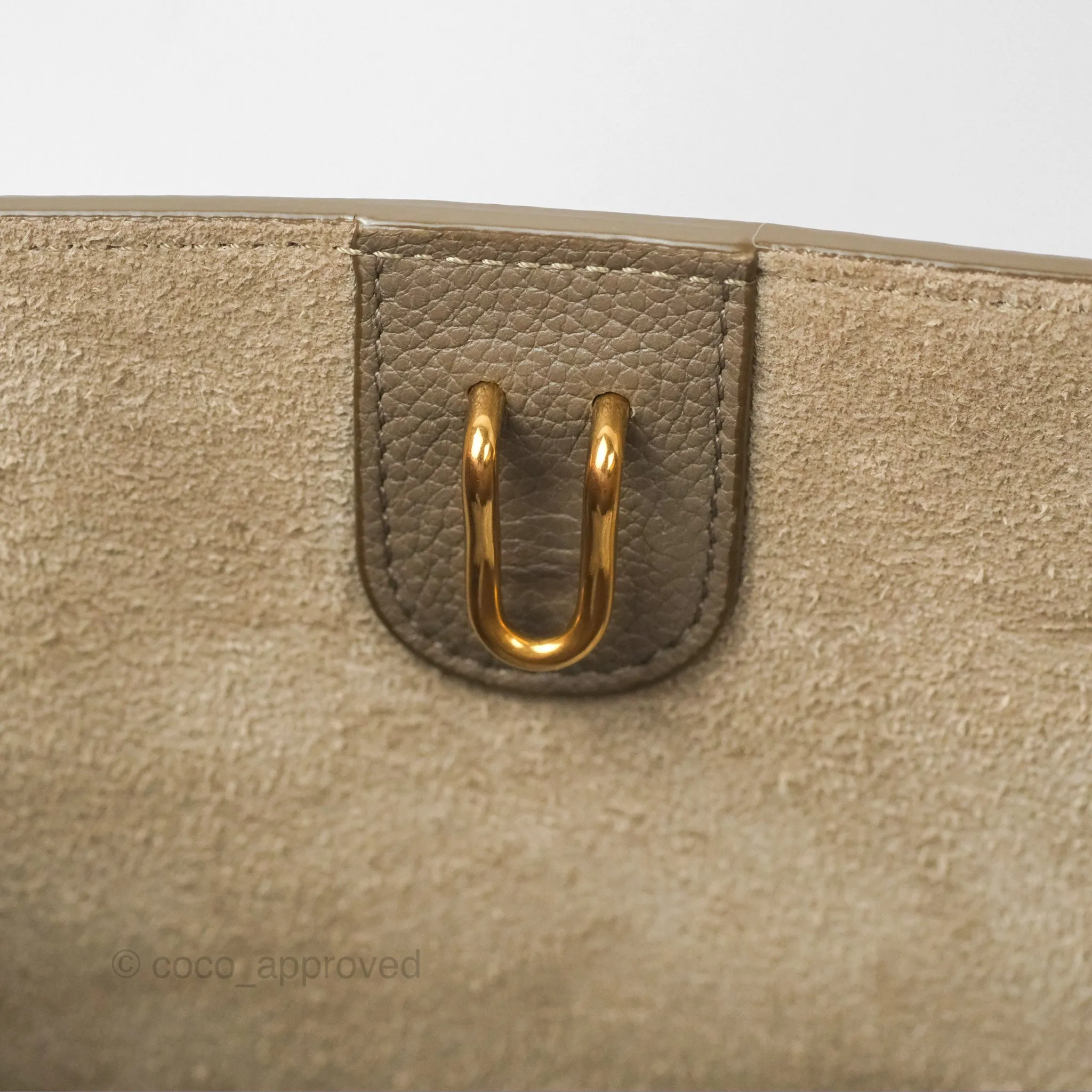 Celine Small Sangle Bucket Bag Taupe Grained Calfskin Gold Hardware