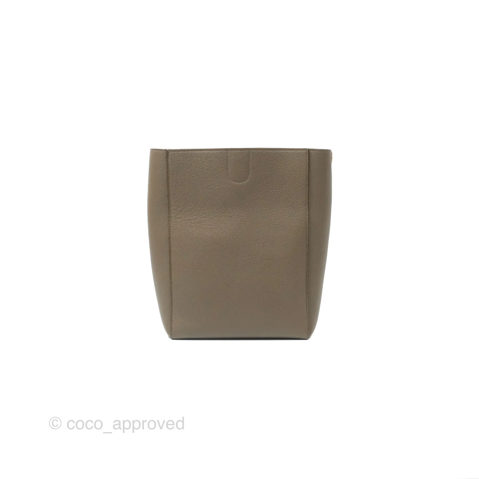 Celine Small Sangle Bucket Bag Taupe Grained Calfskin Gold Hardware