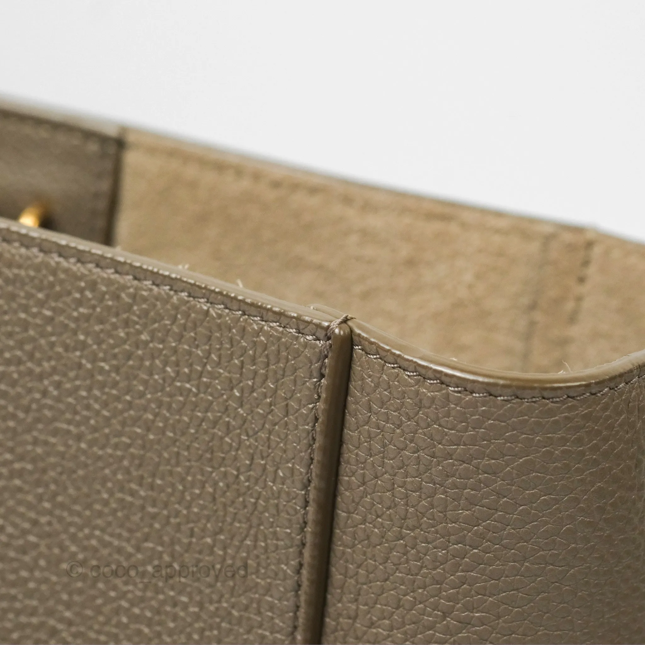 Celine Small Sangle Bucket Bag Taupe Grained Calfskin Gold Hardware