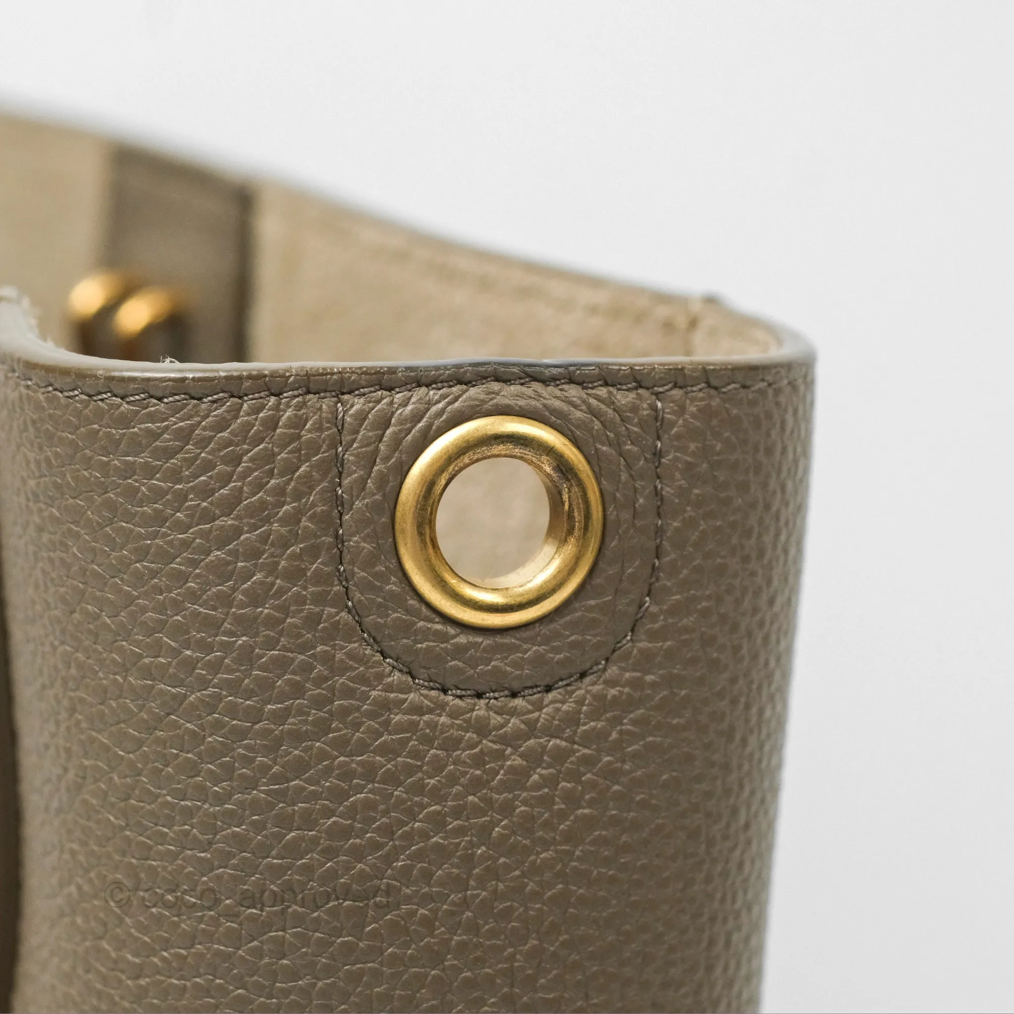 Celine Small Sangle Bucket Bag Taupe Grained Calfskin Gold Hardware