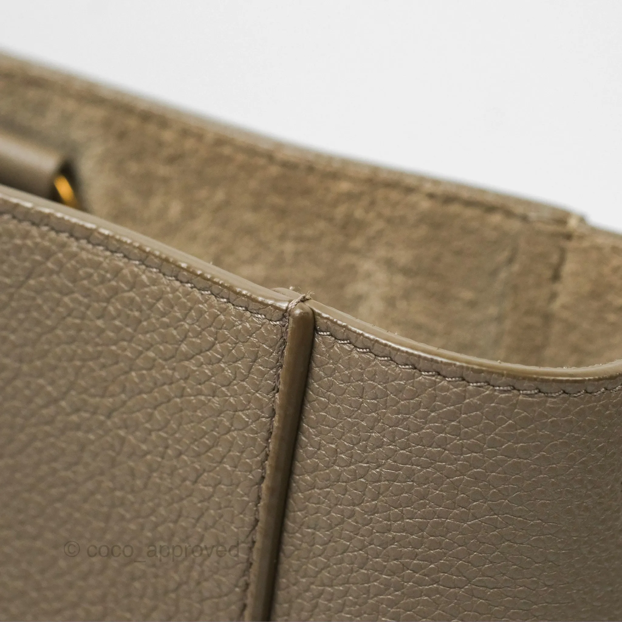 Celine Small Sangle Bucket Bag Taupe Grained Calfskin Gold Hardware