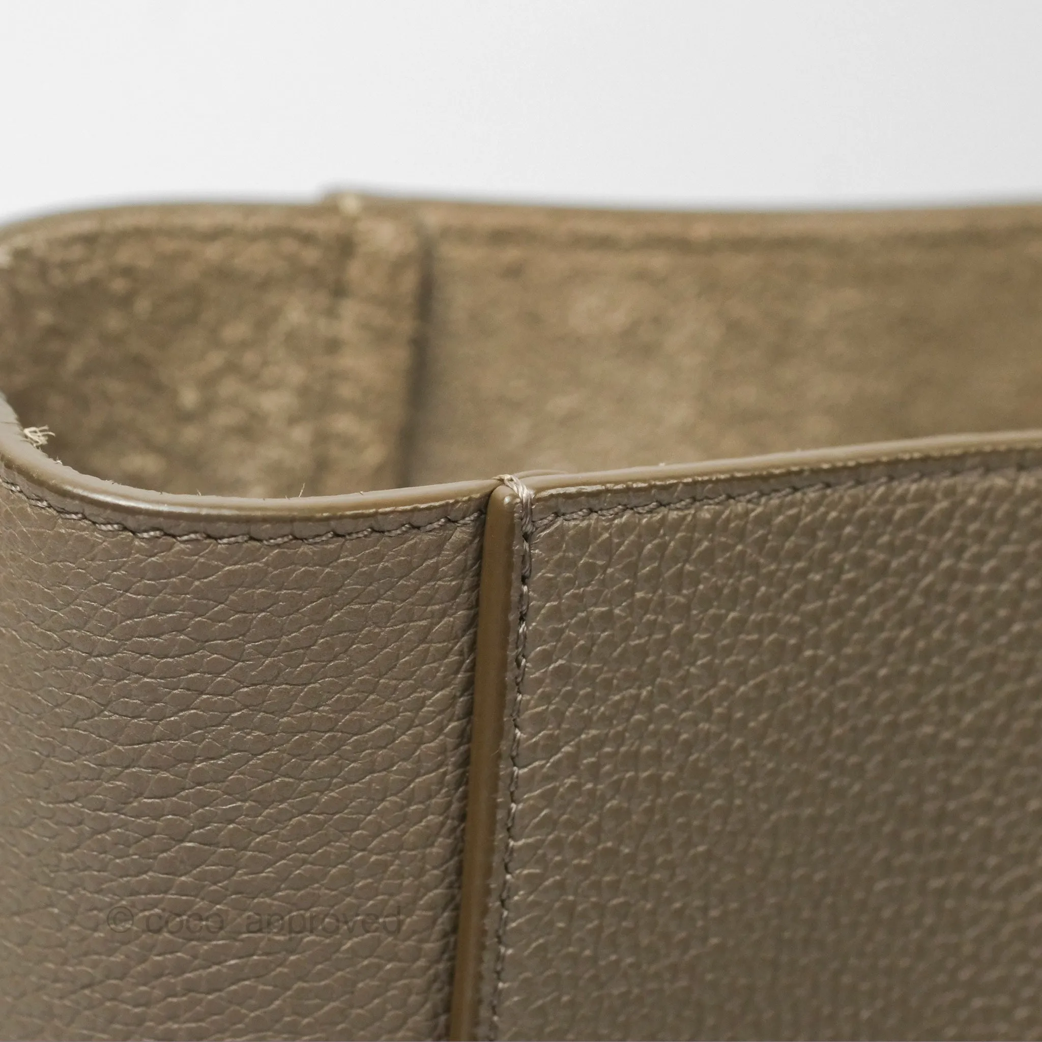 Celine Small Sangle Bucket Bag Taupe Grained Calfskin Gold Hardware