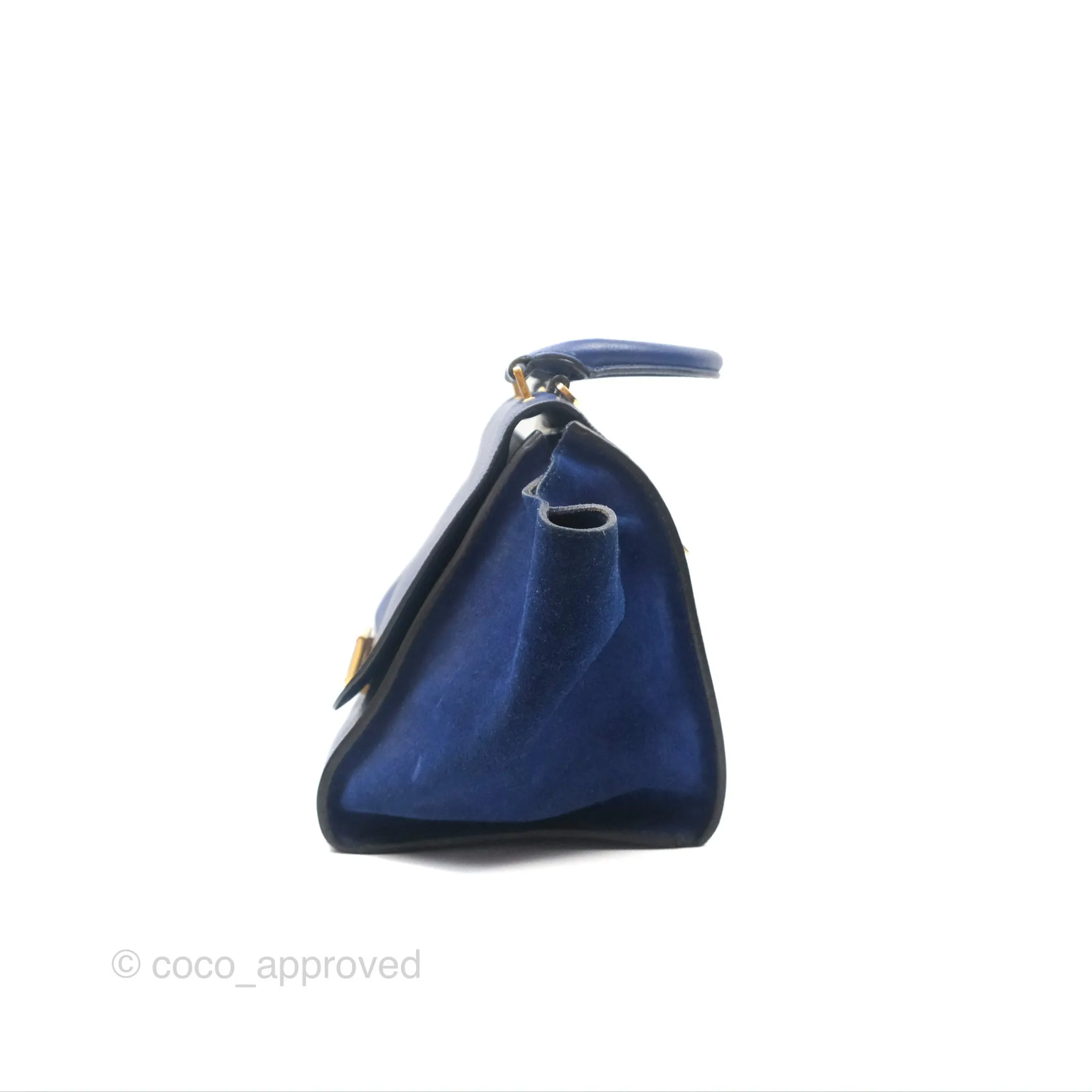 Celine Small Sleek Trapeze Blue Calfskin