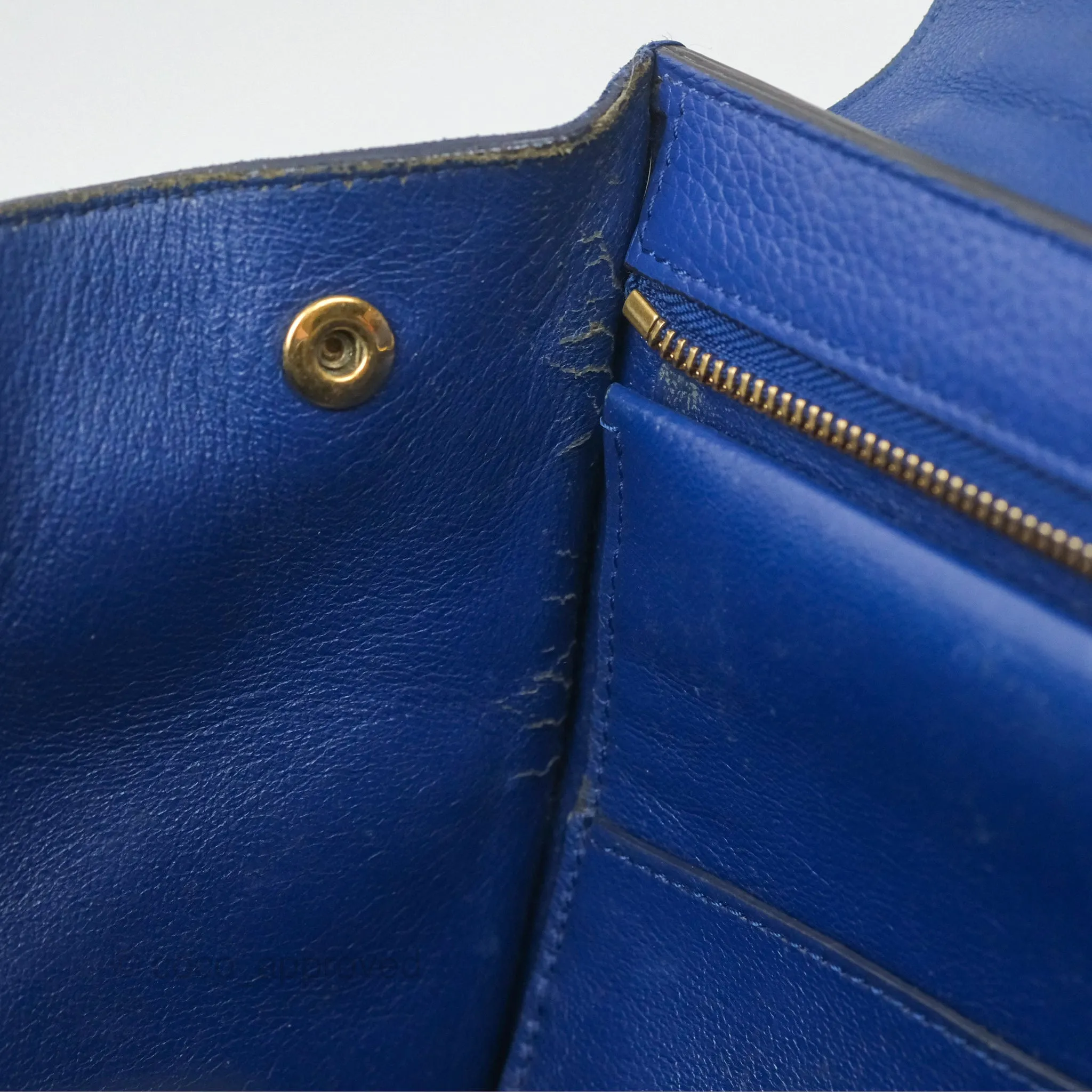 Celine Small Sleek Trapeze Blue Calfskin