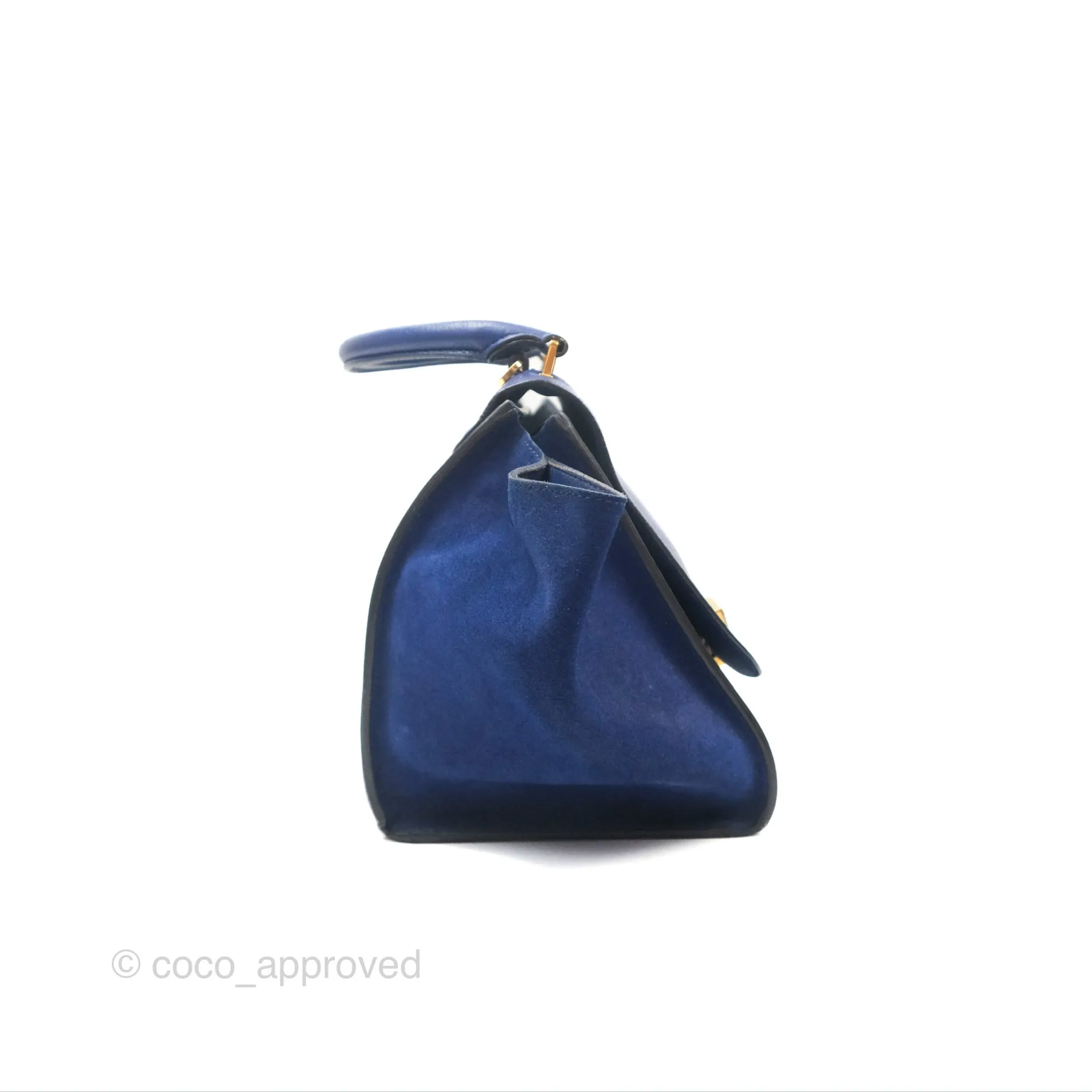 Celine Small Sleek Trapeze Blue Calfskin