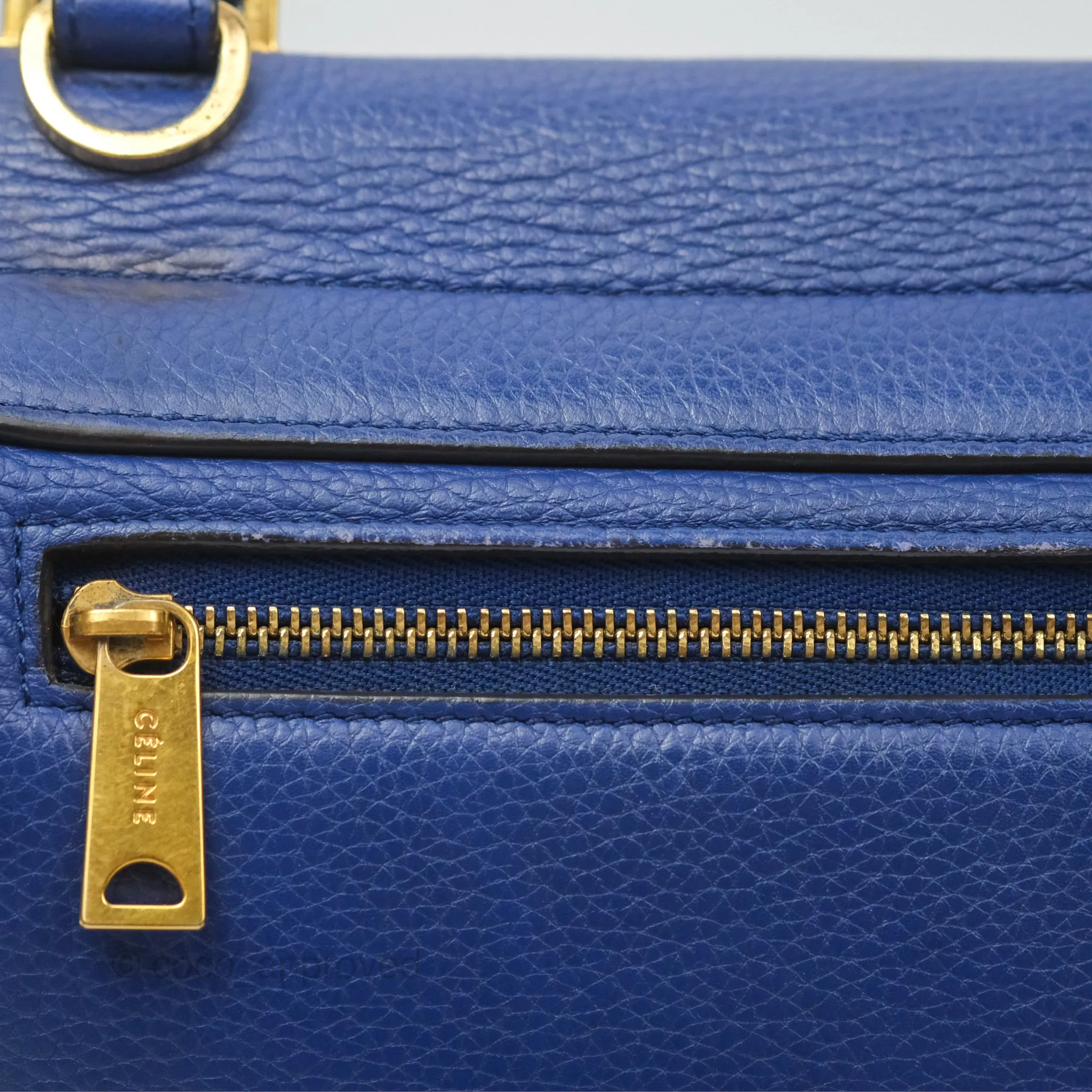 Celine Small Sleek Trapeze Blue Calfskin