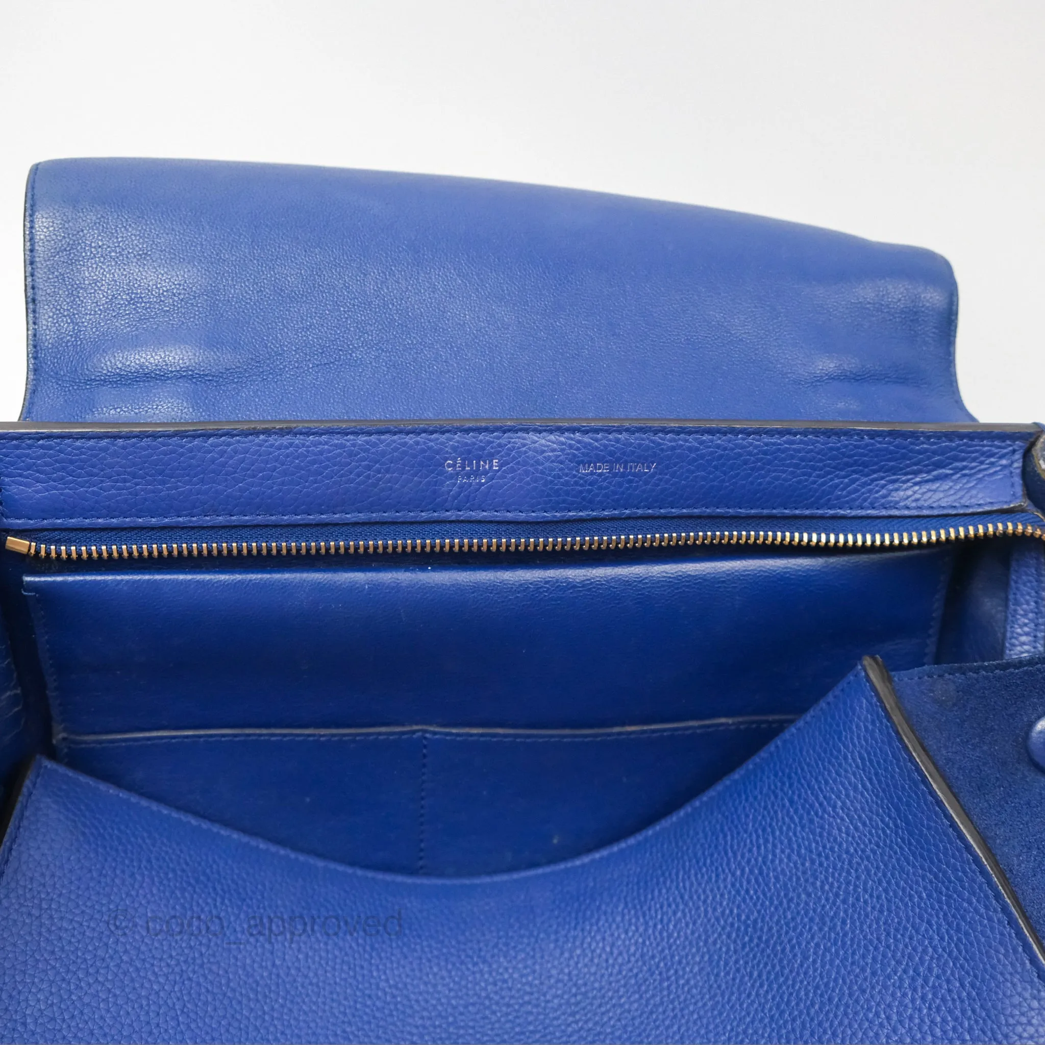 Celine Small Sleek Trapeze Blue Calfskin