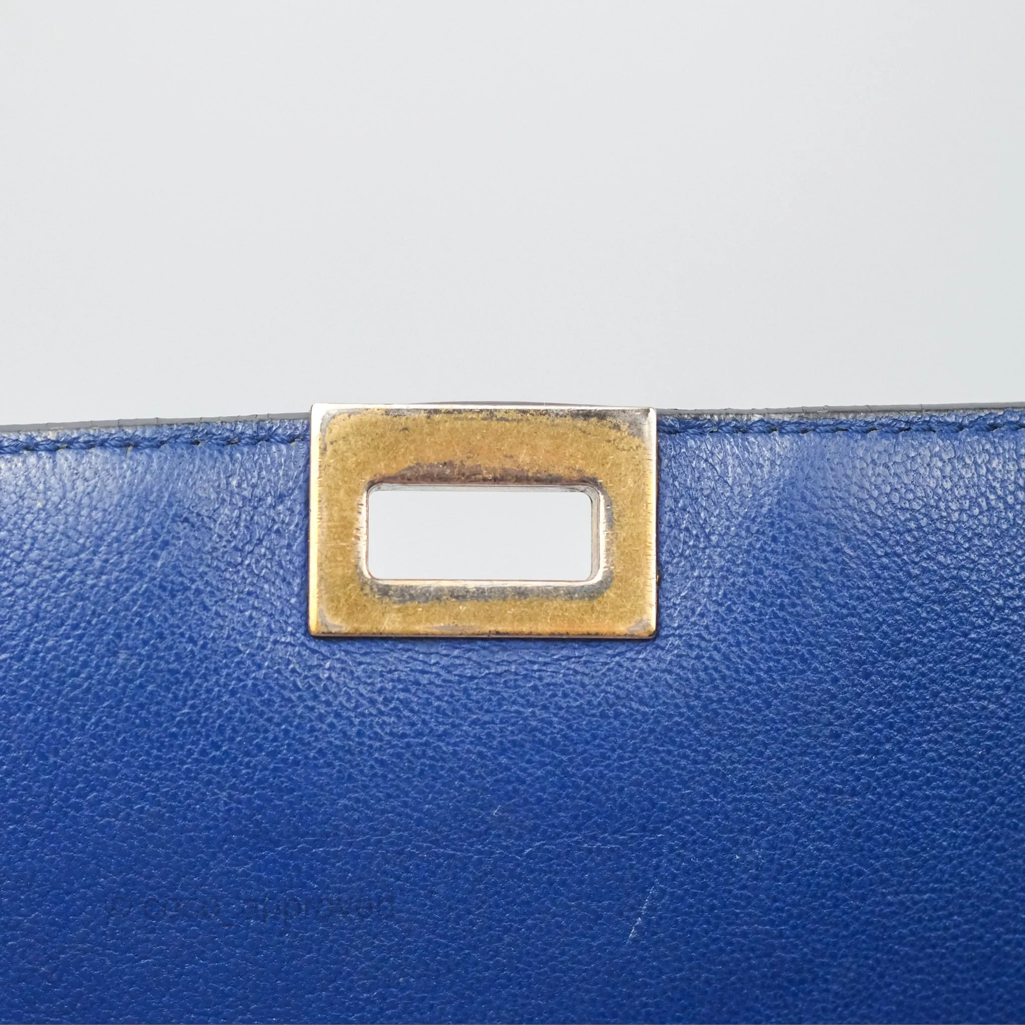 Celine Small Sleek Trapeze Blue Calfskin