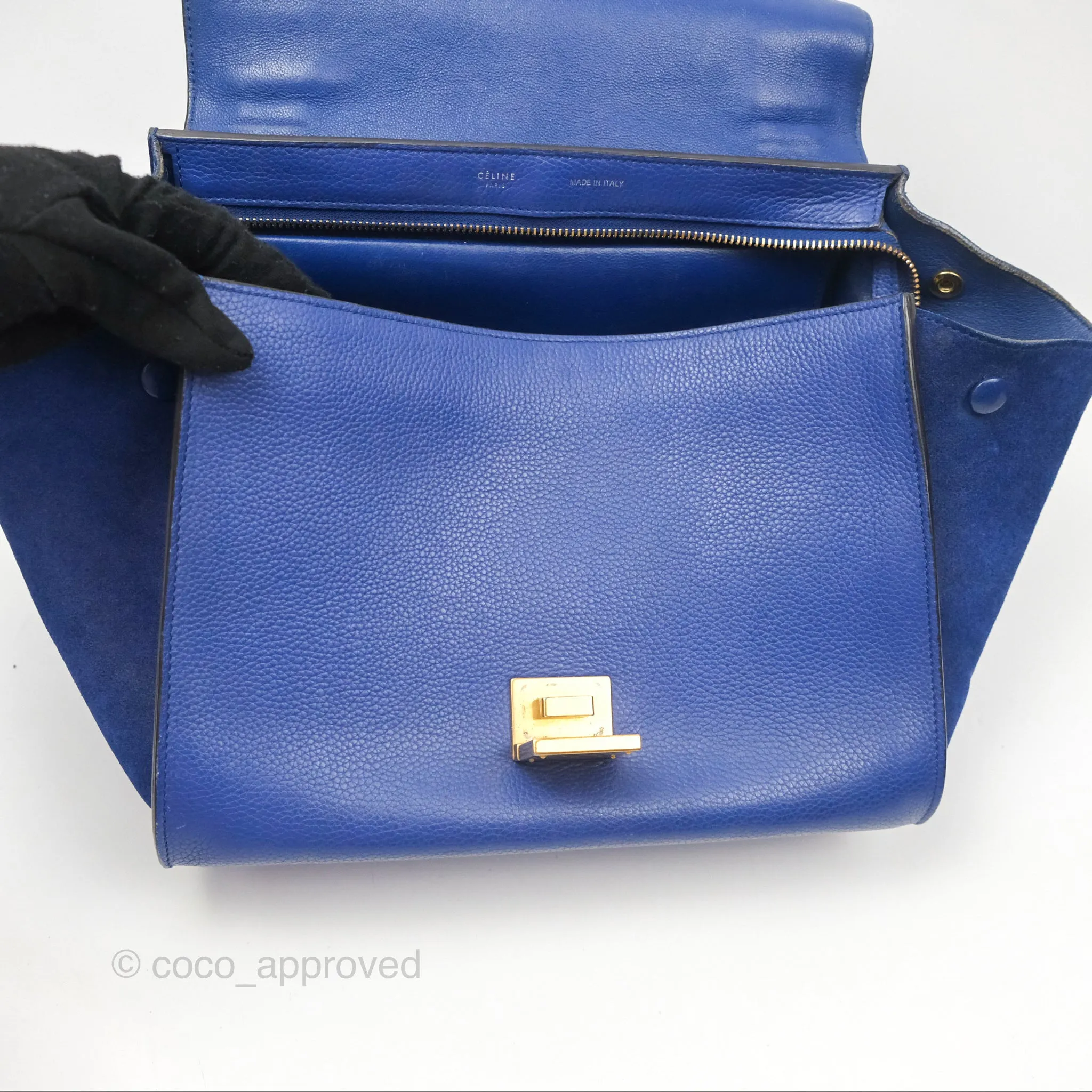 Celine Small Sleek Trapeze Blue Calfskin