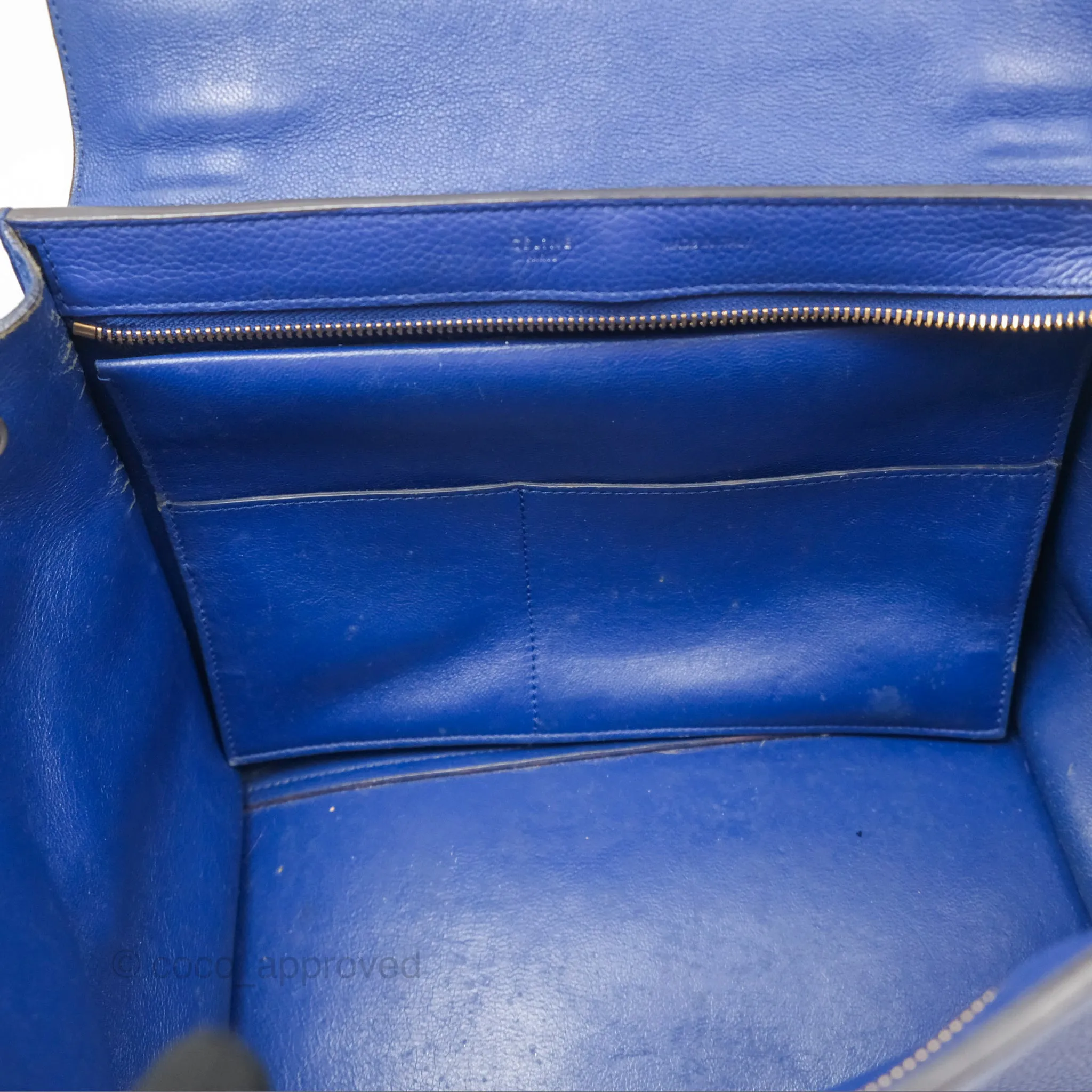 Celine Small Sleek Trapeze Blue Calfskin