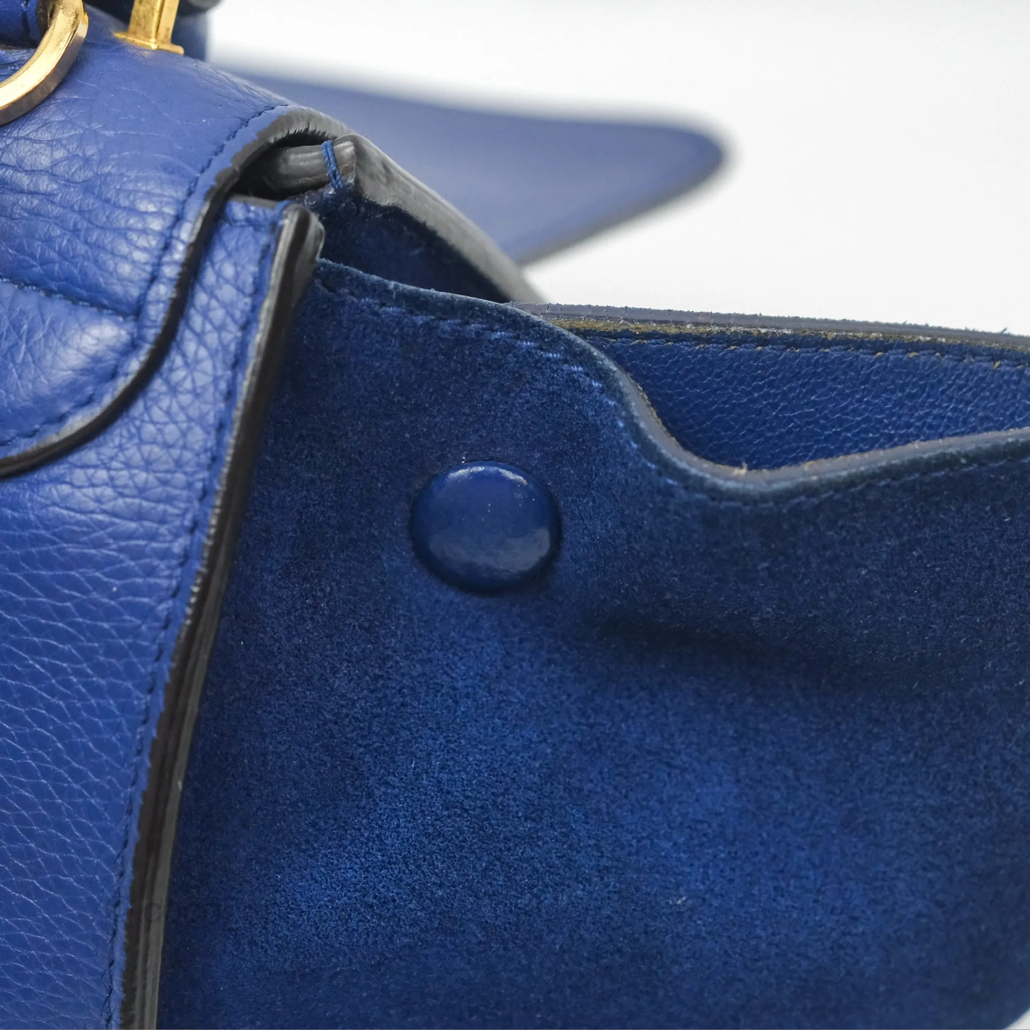 Celine Small Sleek Trapeze Blue Calfskin