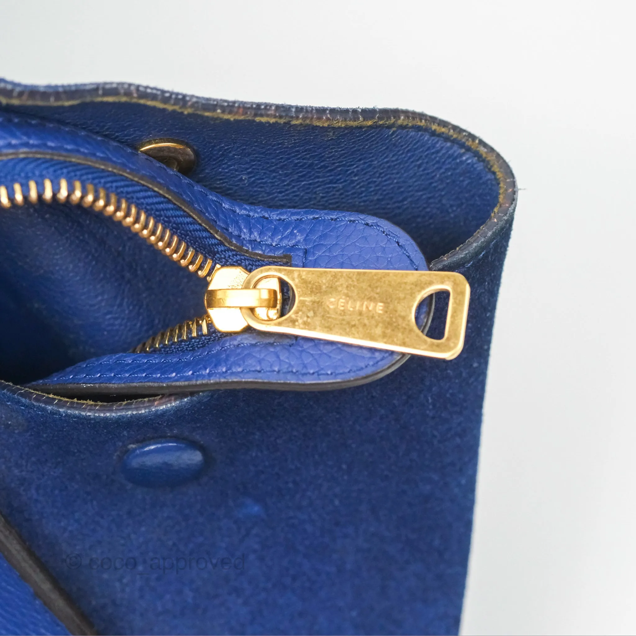 Celine Small Sleek Trapeze Blue Calfskin