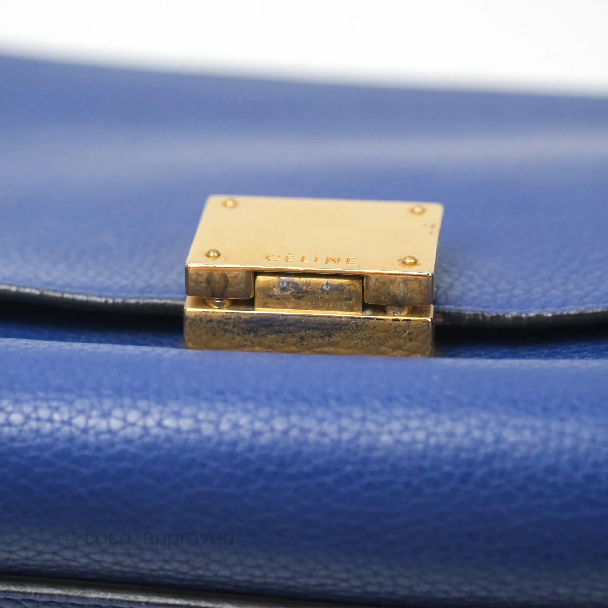 Celine Small Sleek Trapeze Blue Calfskin