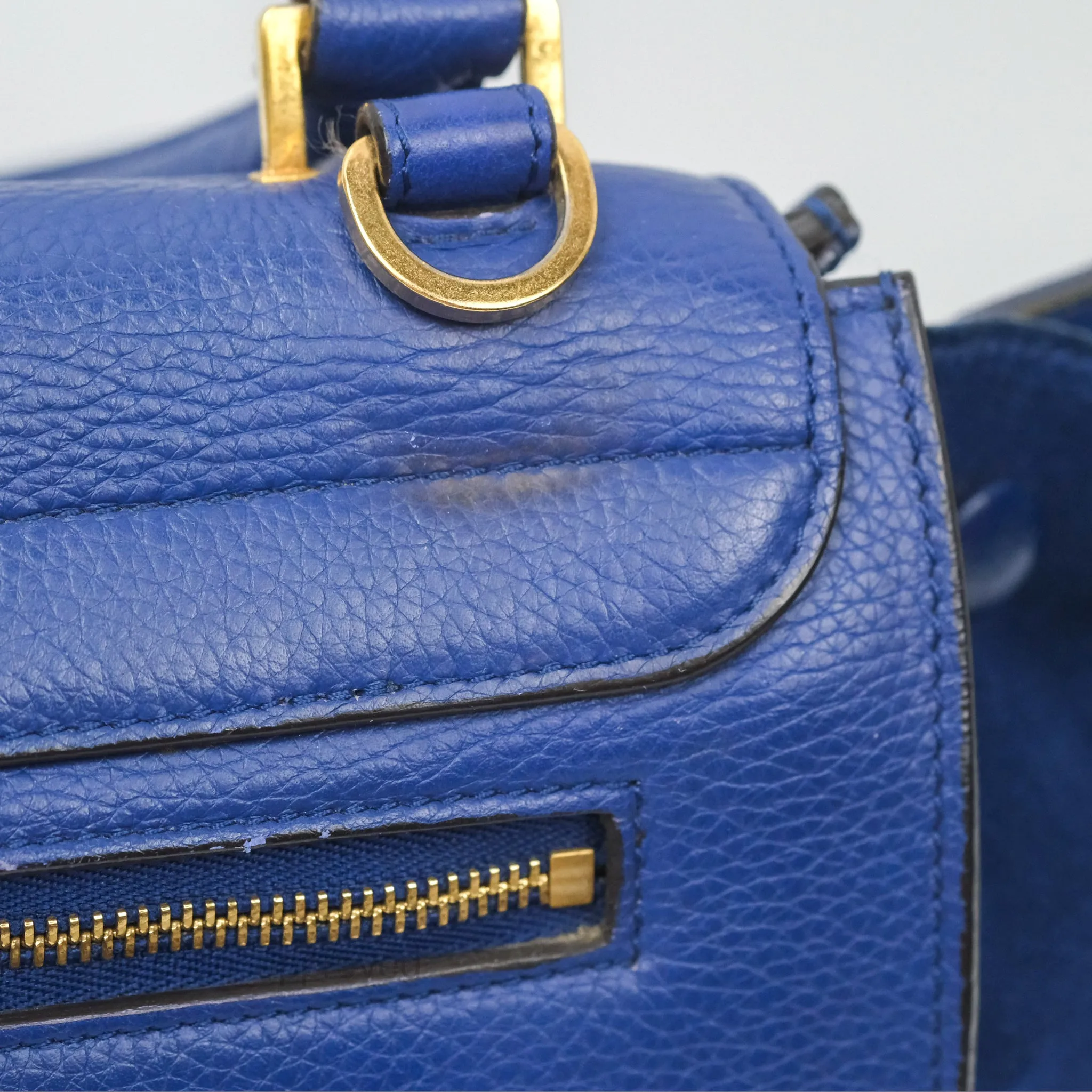 Celine Small Sleek Trapeze Blue Calfskin