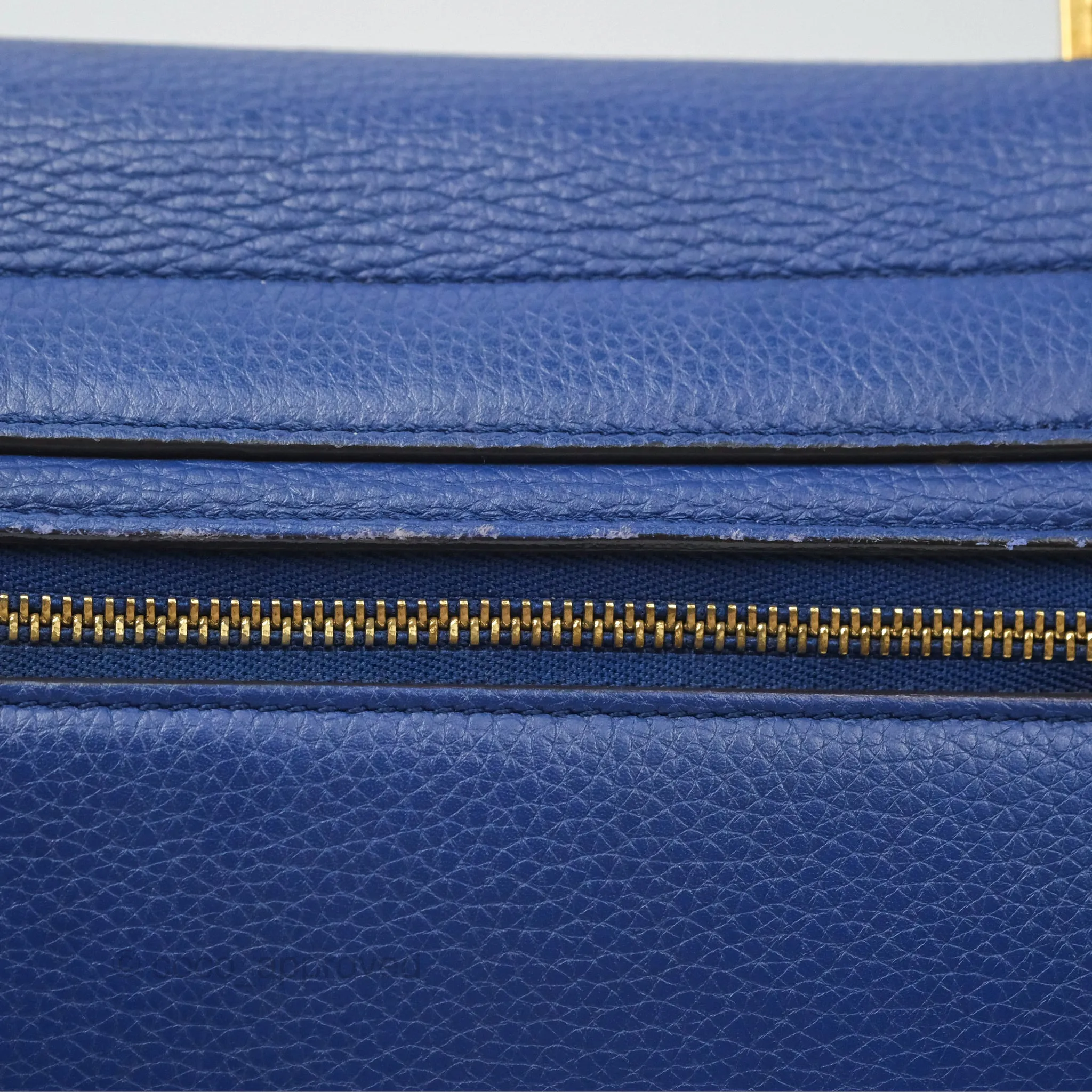 Celine Small Sleek Trapeze Blue Calfskin