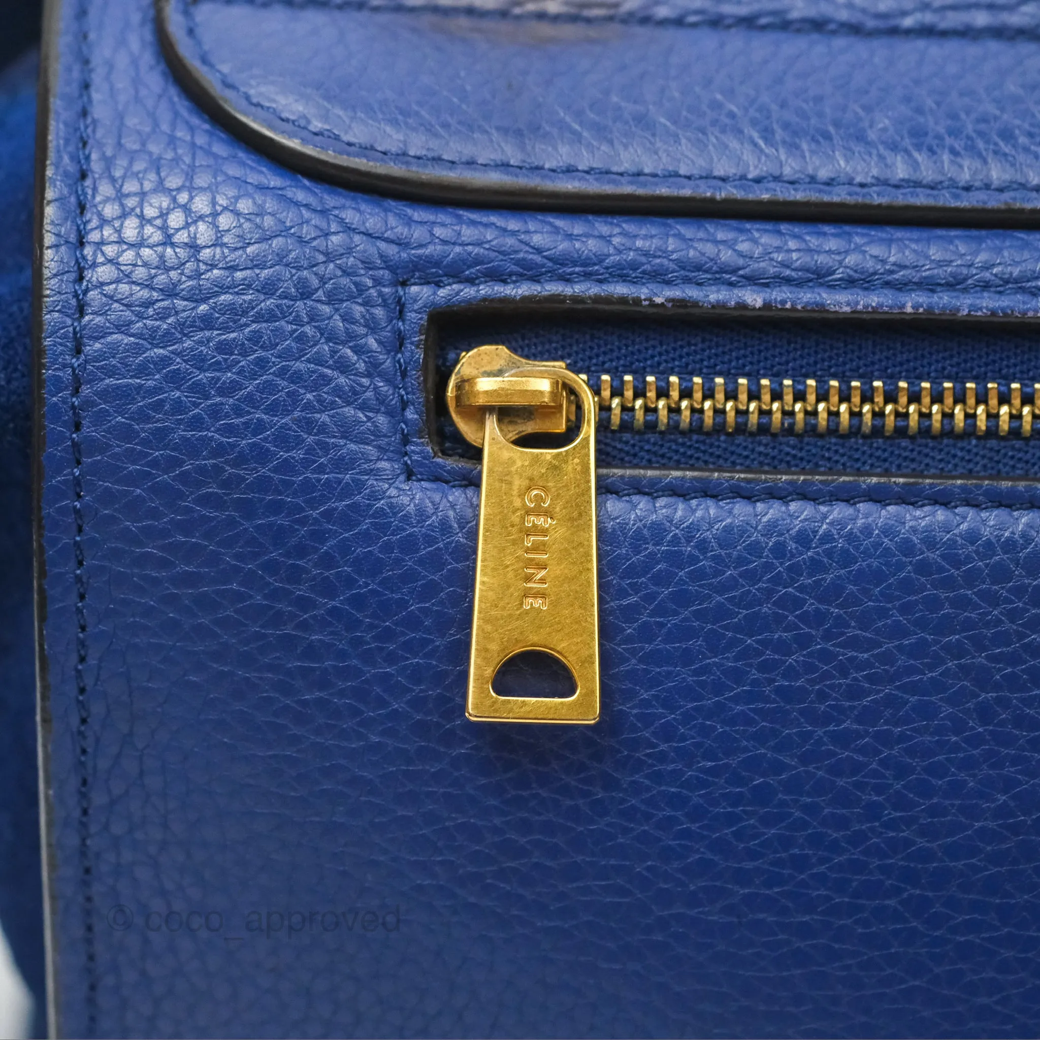 Celine Small Sleek Trapeze Blue Calfskin