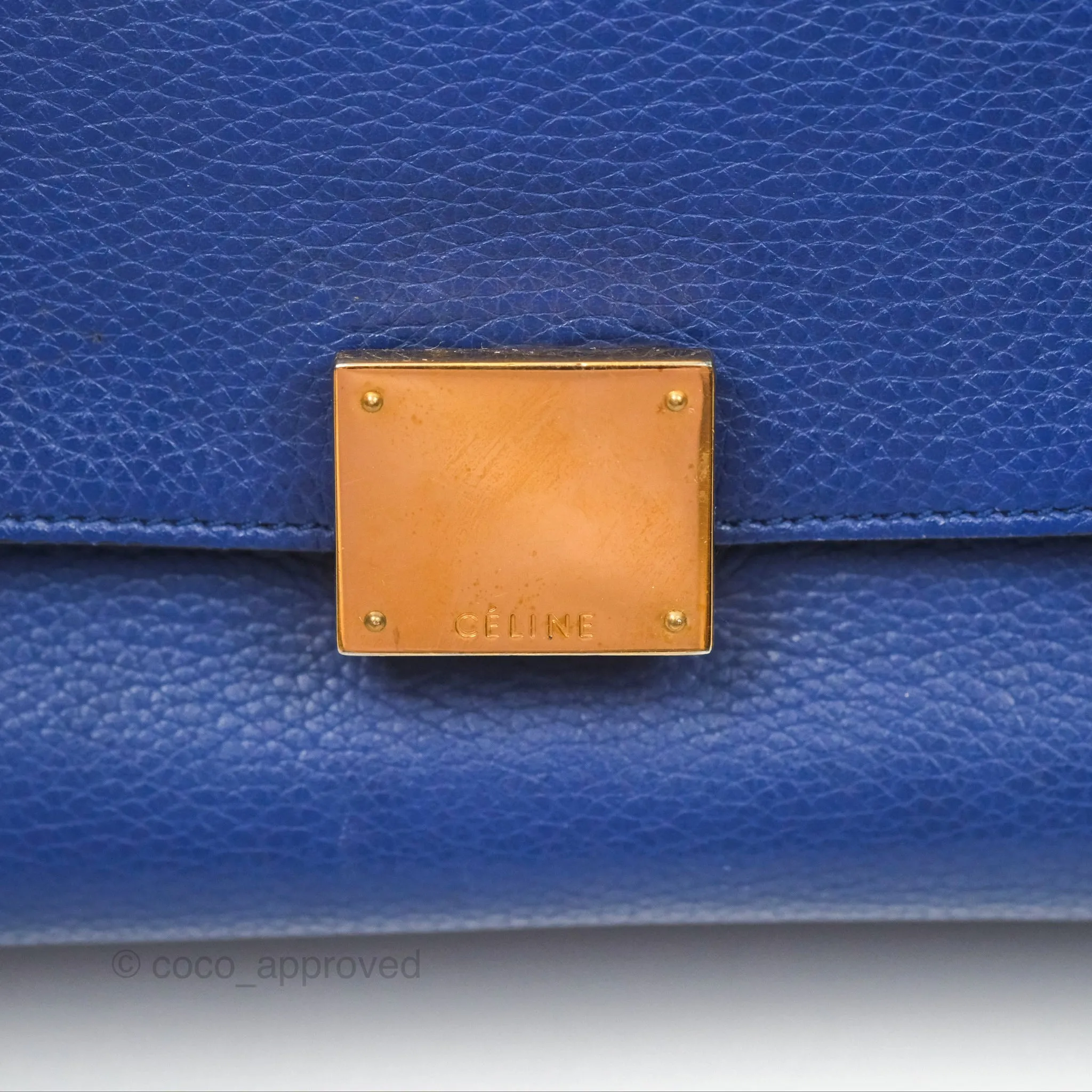 Celine Small Sleek Trapeze Blue Calfskin